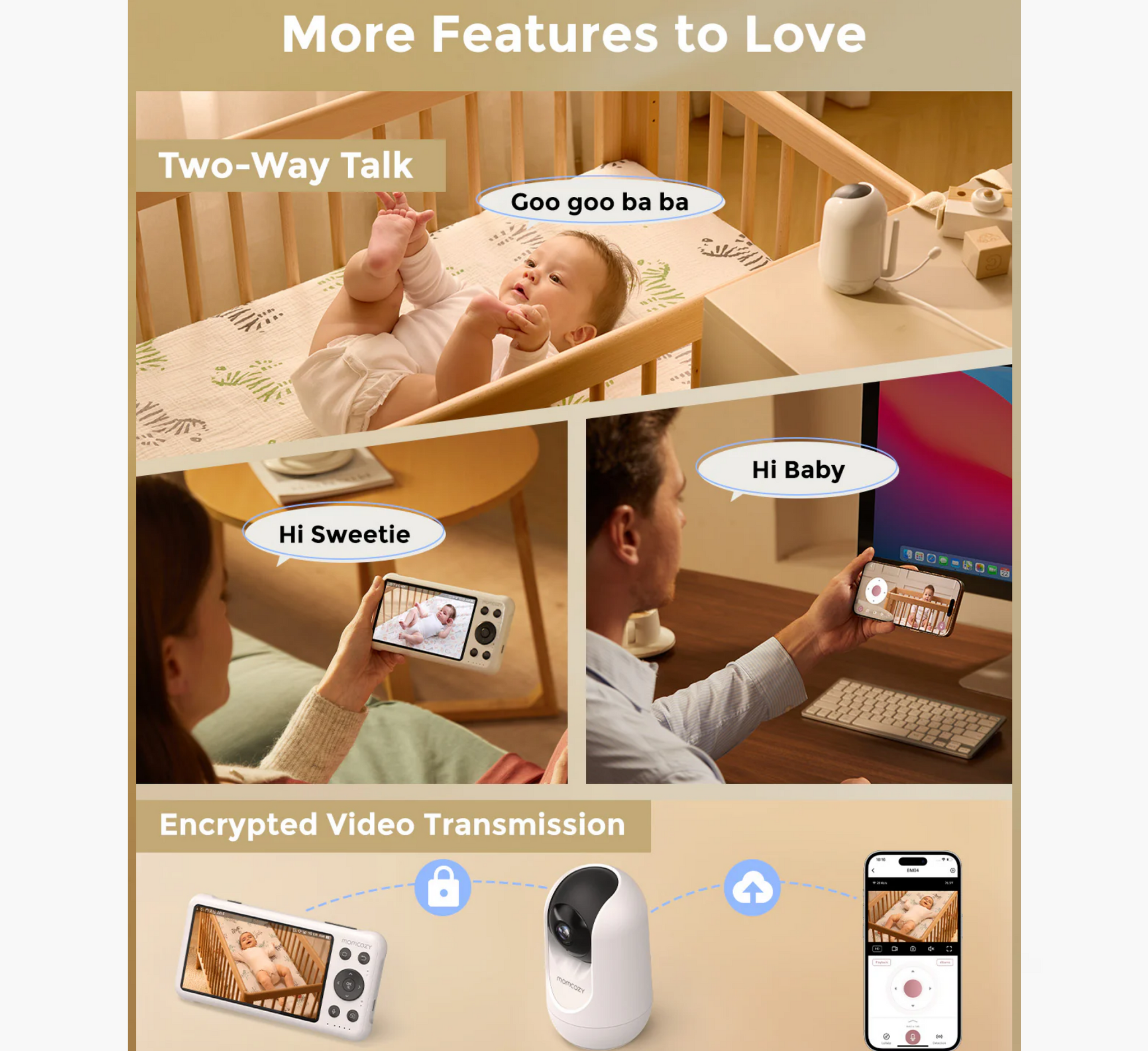 Monitor i Mençur për Bebe Momcozy 5 Inç me Dy Mode - BM04