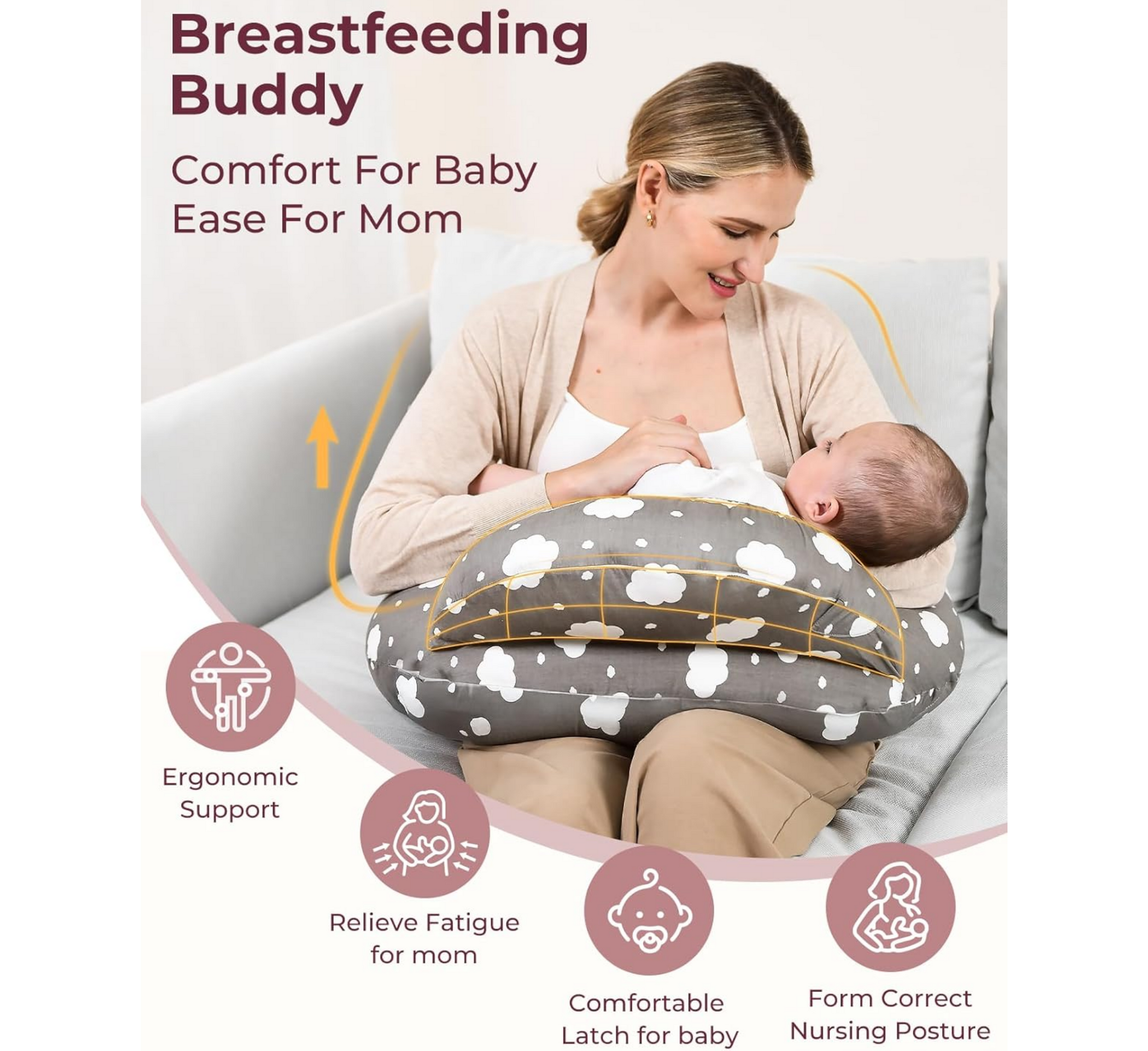 Jastëk i rregullueshëm për ushqyerjen me gji Momcozy