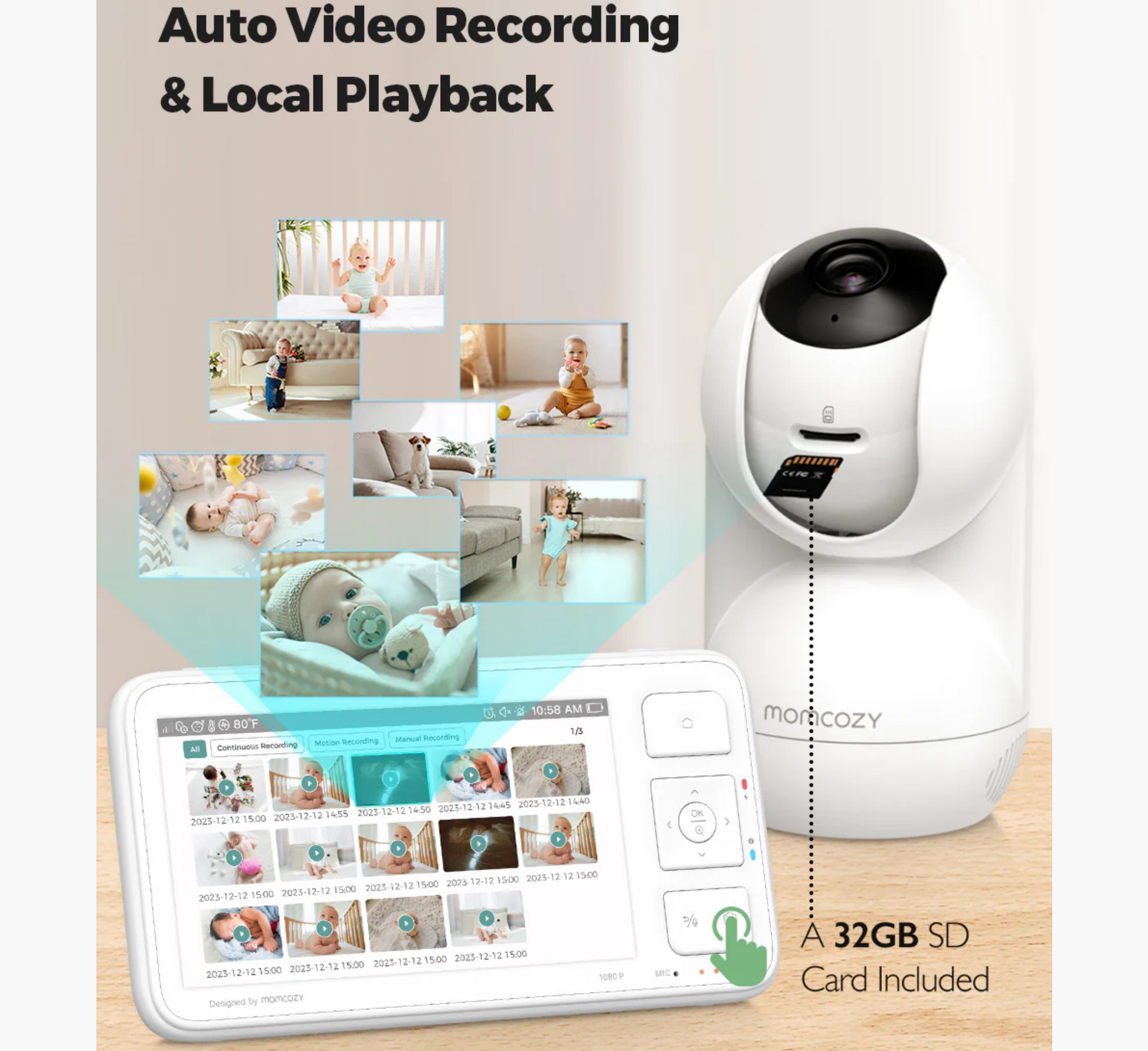 Monitor për foshnje me video dhe HD të plotë Momcozy BM03 5.5 inç