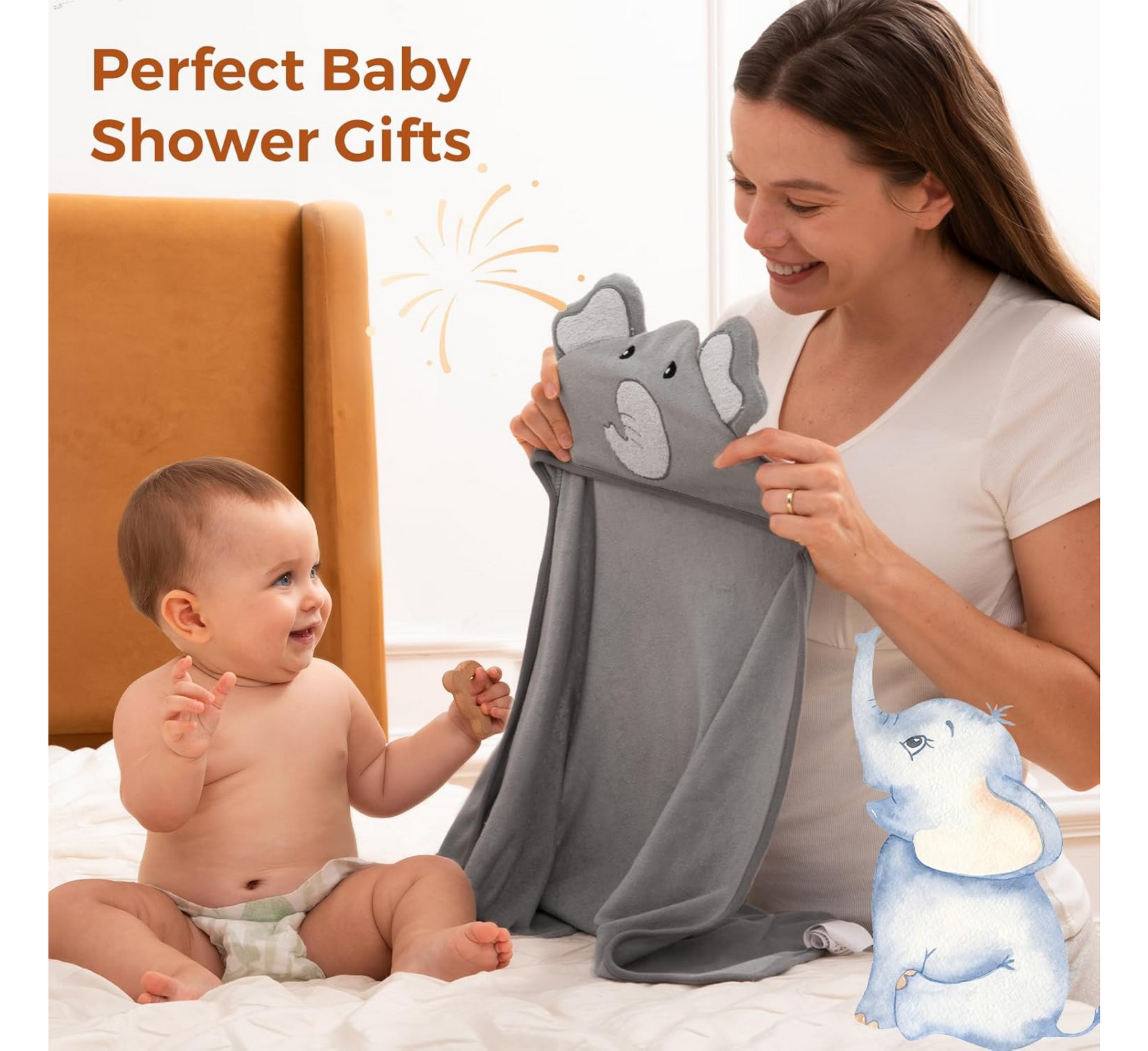 Set peshqirësh dhe pecetash me kapuç për bebe Momcozy