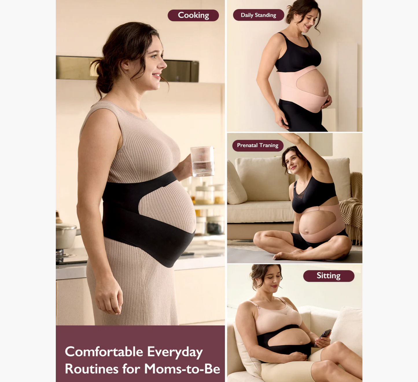 Momcozy BellyEmbrace - Rrip barku Ergonest për shtatzëni 