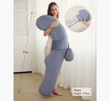 Momcozy Comfortable F Shaped Pregnancy Pillow with Adjustable Wedge