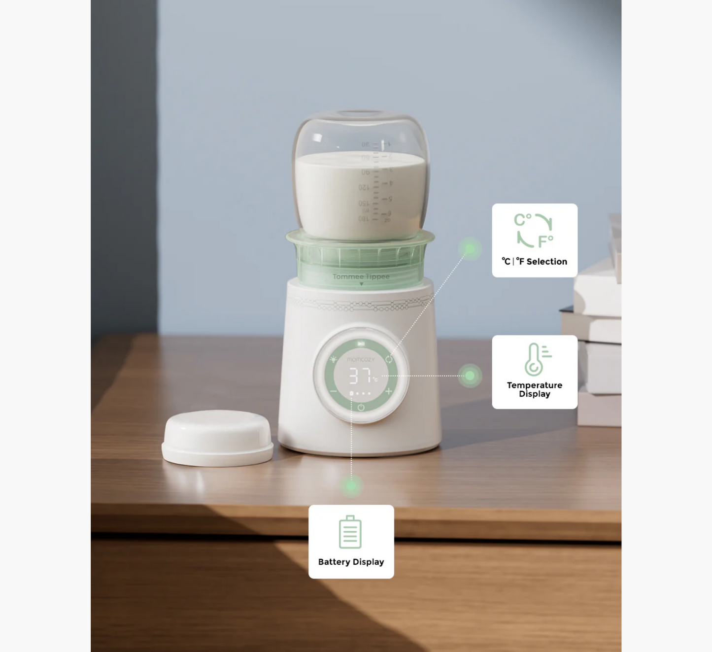 Ngrohës shishesh portativ pa tel Momcozy për udhëtim -MW03 