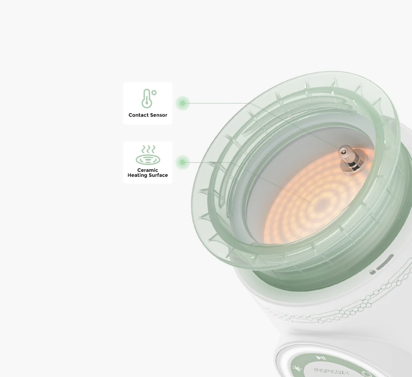 Ngrohës shishesh portativ pa tel Momcozy për udhëtim -MW03 