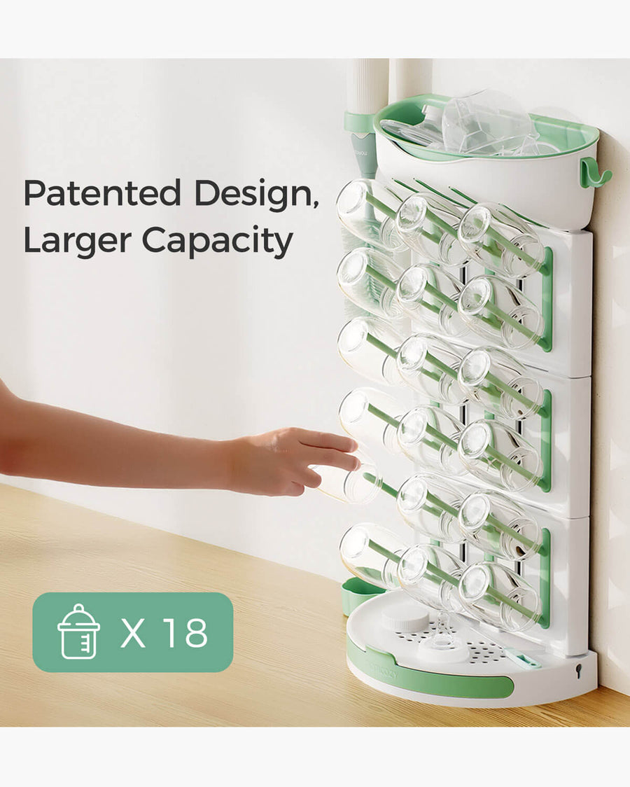 Momcozy DIY Larger Bottle Drying Rack Capable for 18 Bottles