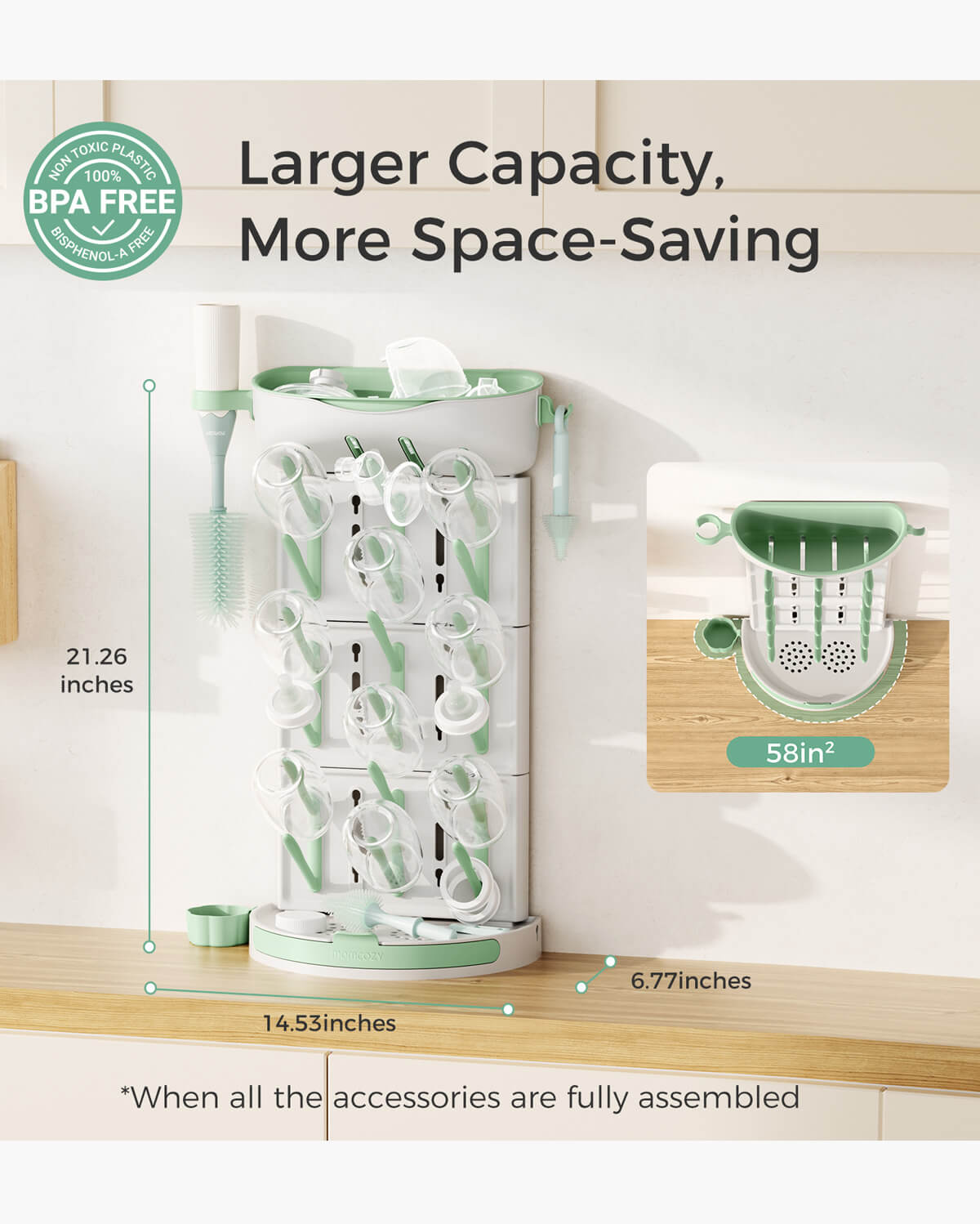 Momcozy DIY Larger Bottle Drying Rack for 18 Bottles