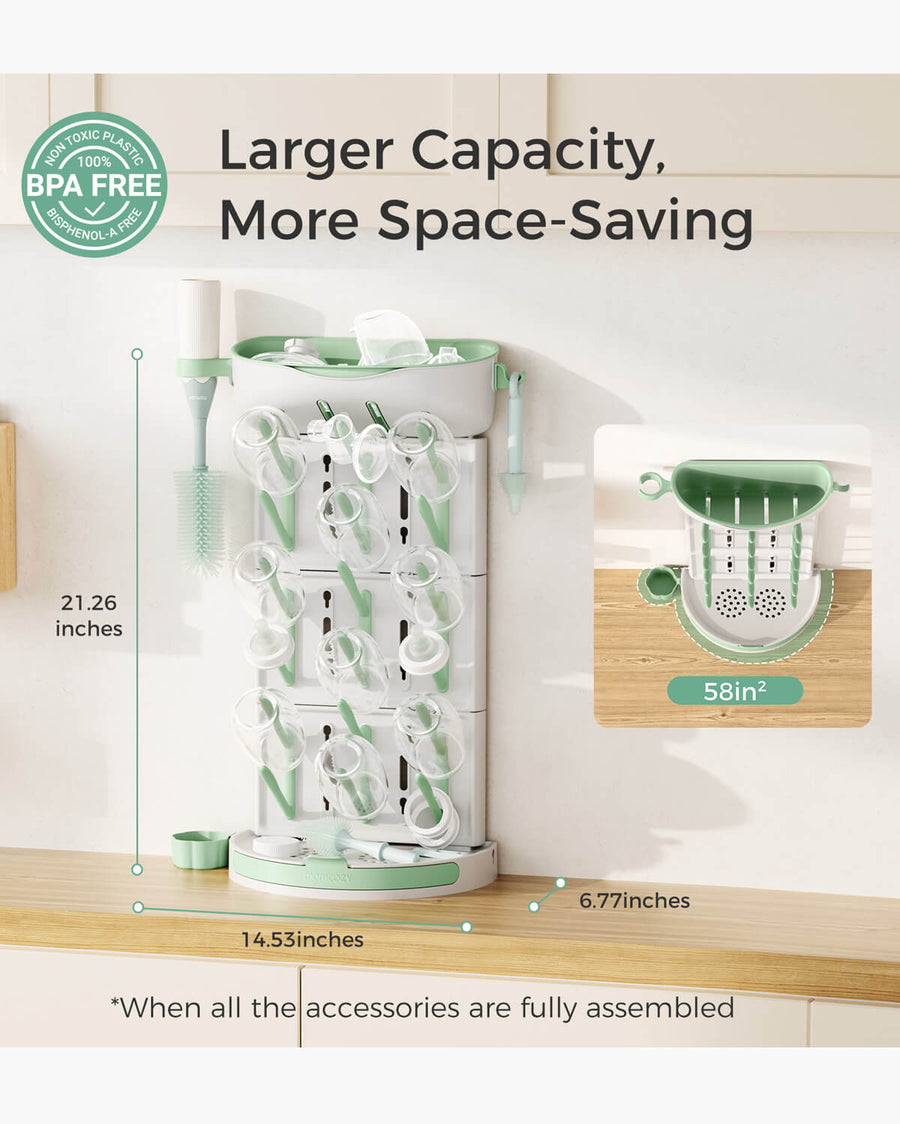 Momcozy DIY Larger Bottle Drying Rack Capable for 18 Bottles