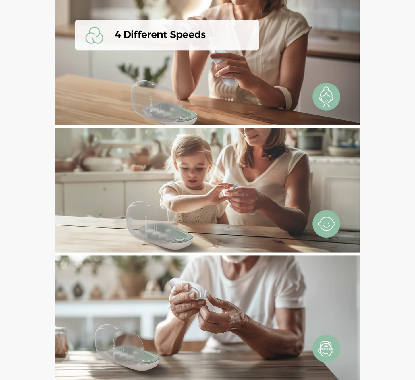 Set limesh elektrike për thonj për foshnje Momcozy - Zhurmë e ulët 