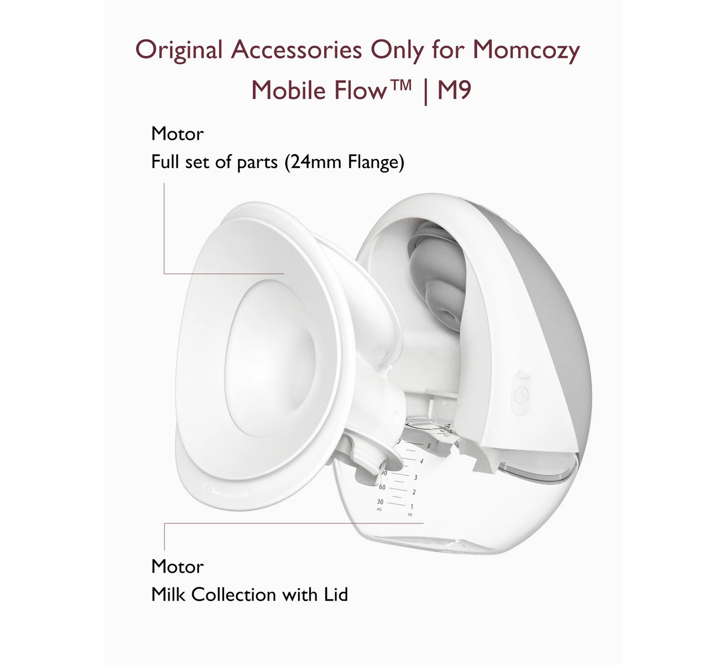 Momcozy Mobile Flow Breast Pump Accessories Full Set Collector Cup (24mm Flange)