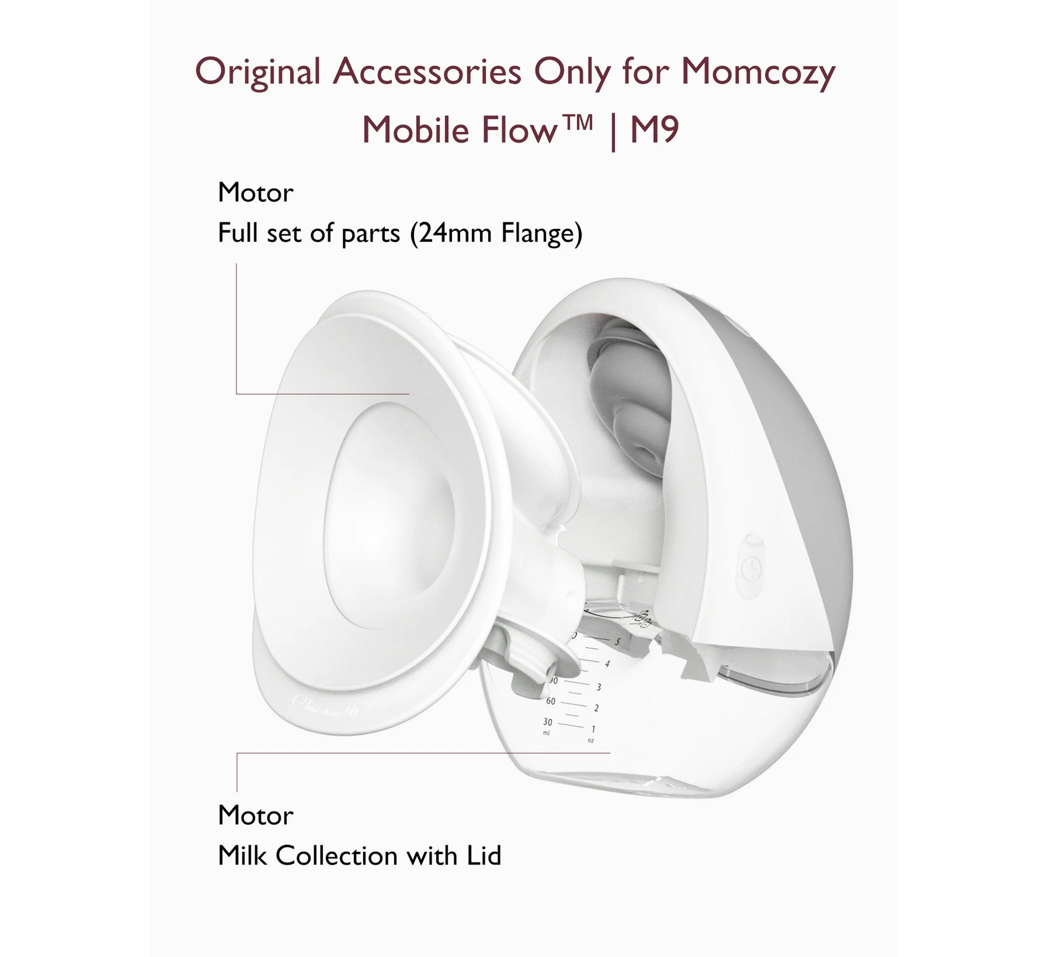 Momcozy Mobile Flow Breast Pump Accessories Full Set Collector Cup (24mm Flange)