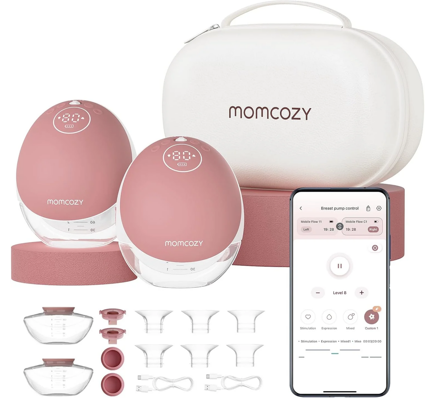 Pompë gjiri e dyfishtë pa duar Momcozy Mobile Flow™ | M9