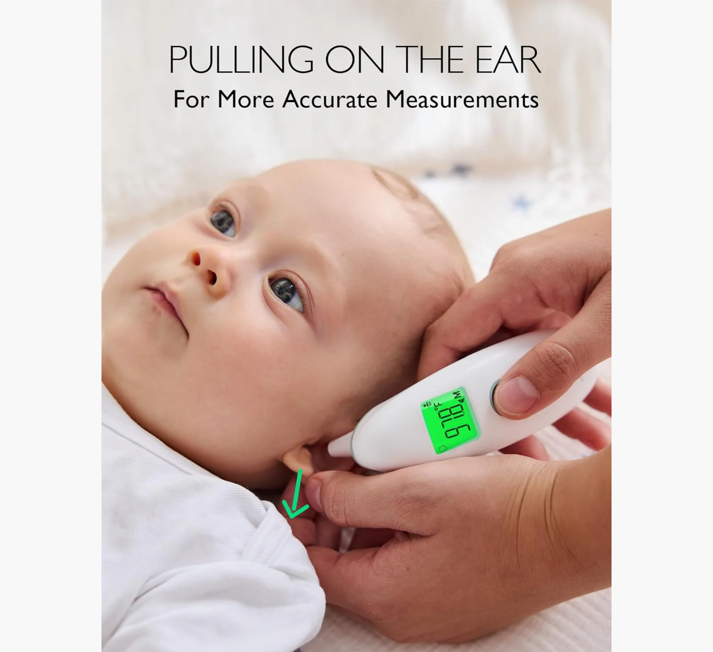 Termometër me infra të kuqe pa kontakt për ballë dhe vesh Momcozy