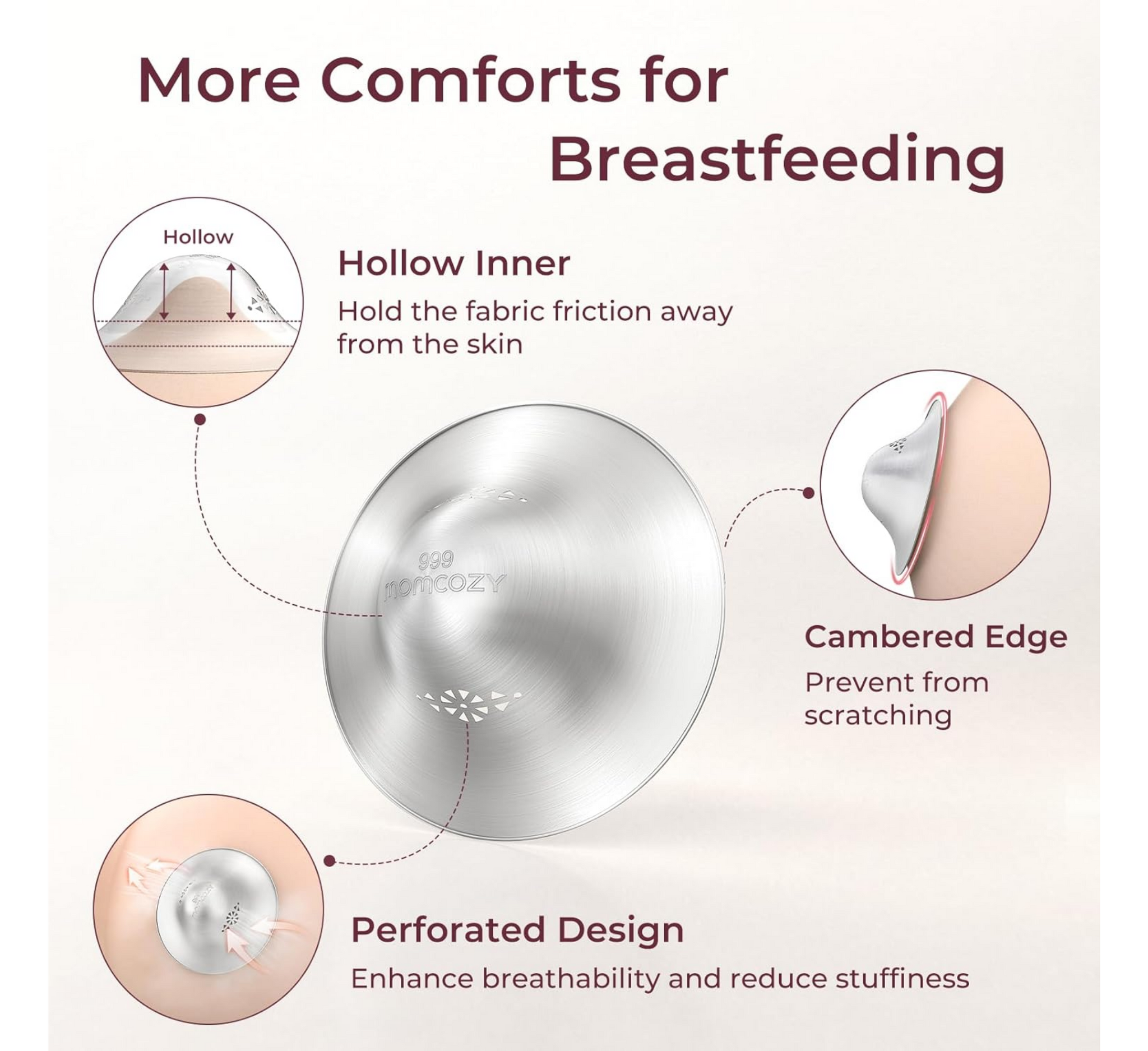 Mbrojtëse thithkash Momcozy Original prej argjendi 999