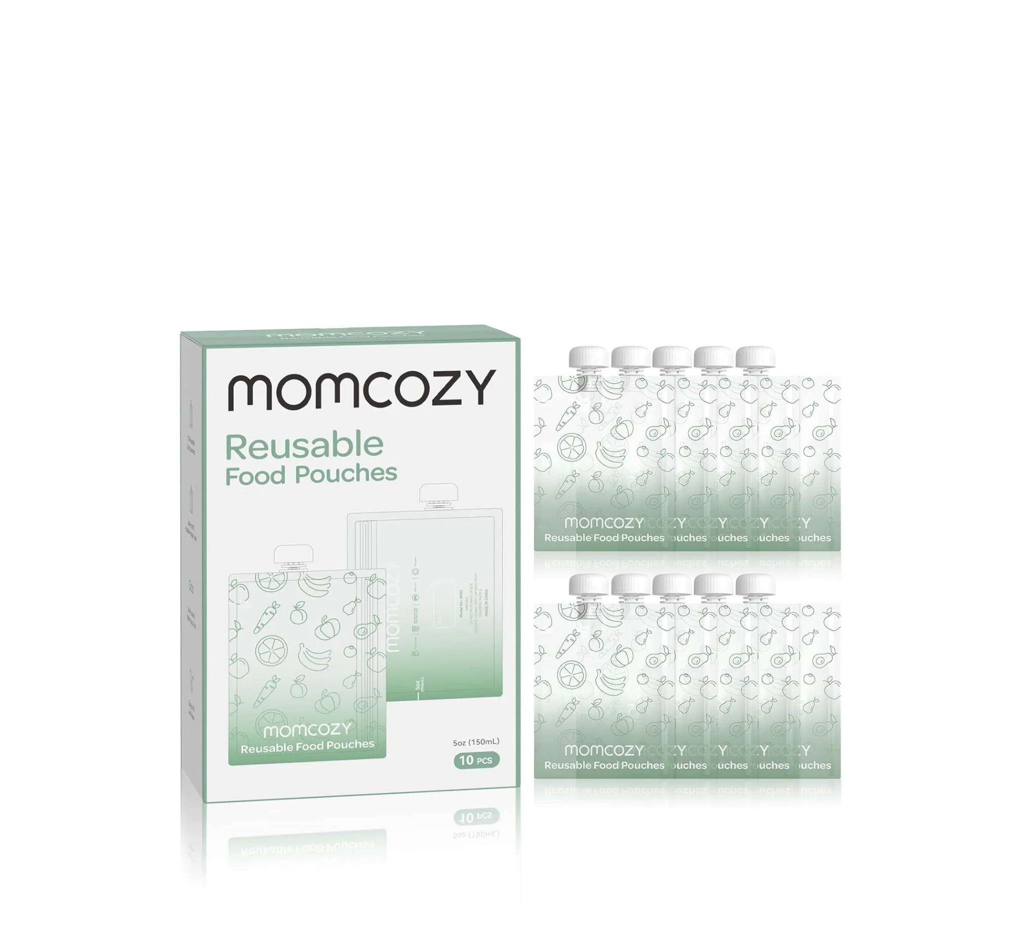 Momcozy Reusable Baby Food Pouches (Pack of 10)