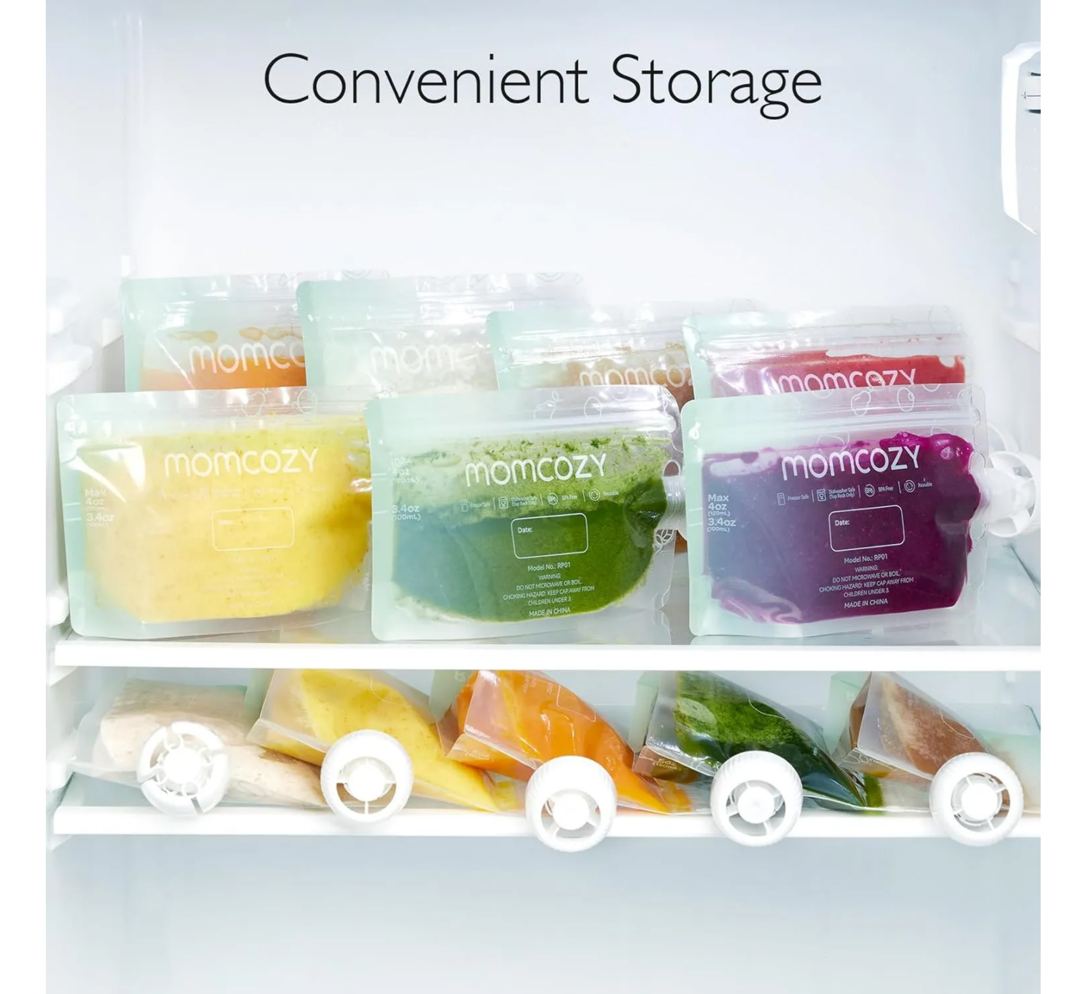 Momcozy Reusable Baby Food Pouches (Pack of 10)