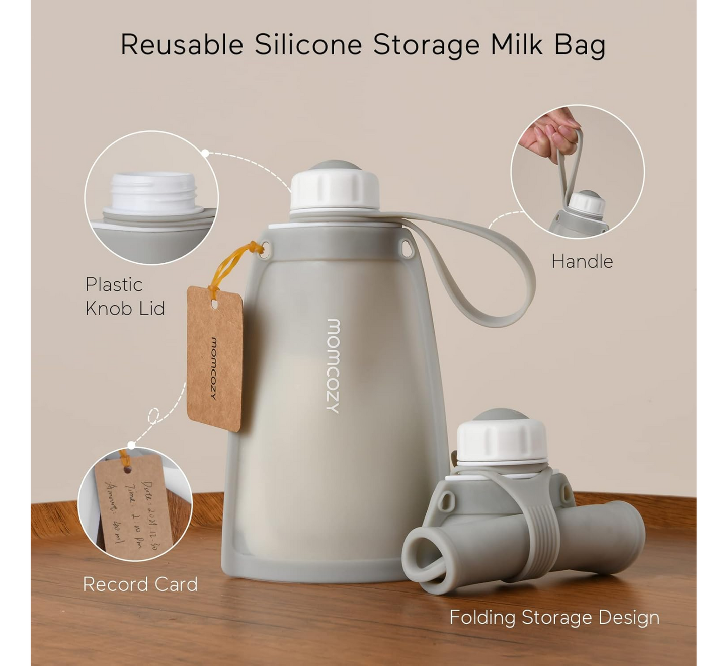 Momcozy Reusable Silicone Breastmilk Bags for Breastfeeding *5pcs
