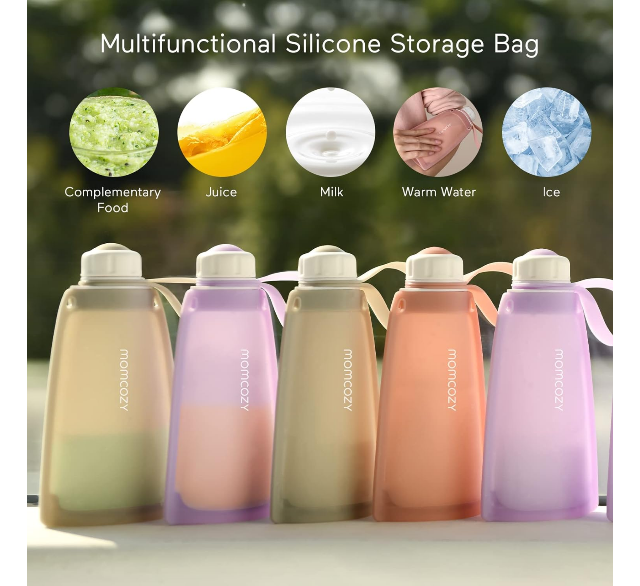 Momcozy Reusable Silicone Breastmilk Bags for Breastfeeding *2pcs