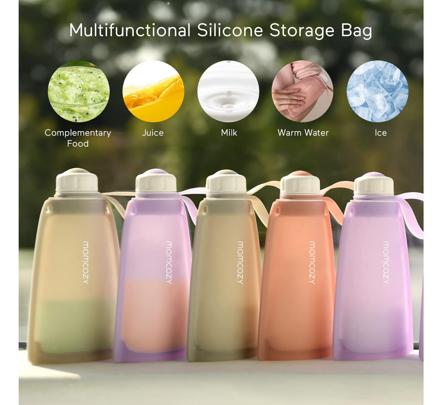 Momcozy Reusable Silicone Breastmilk Bags for Breastfeeding *5pcs