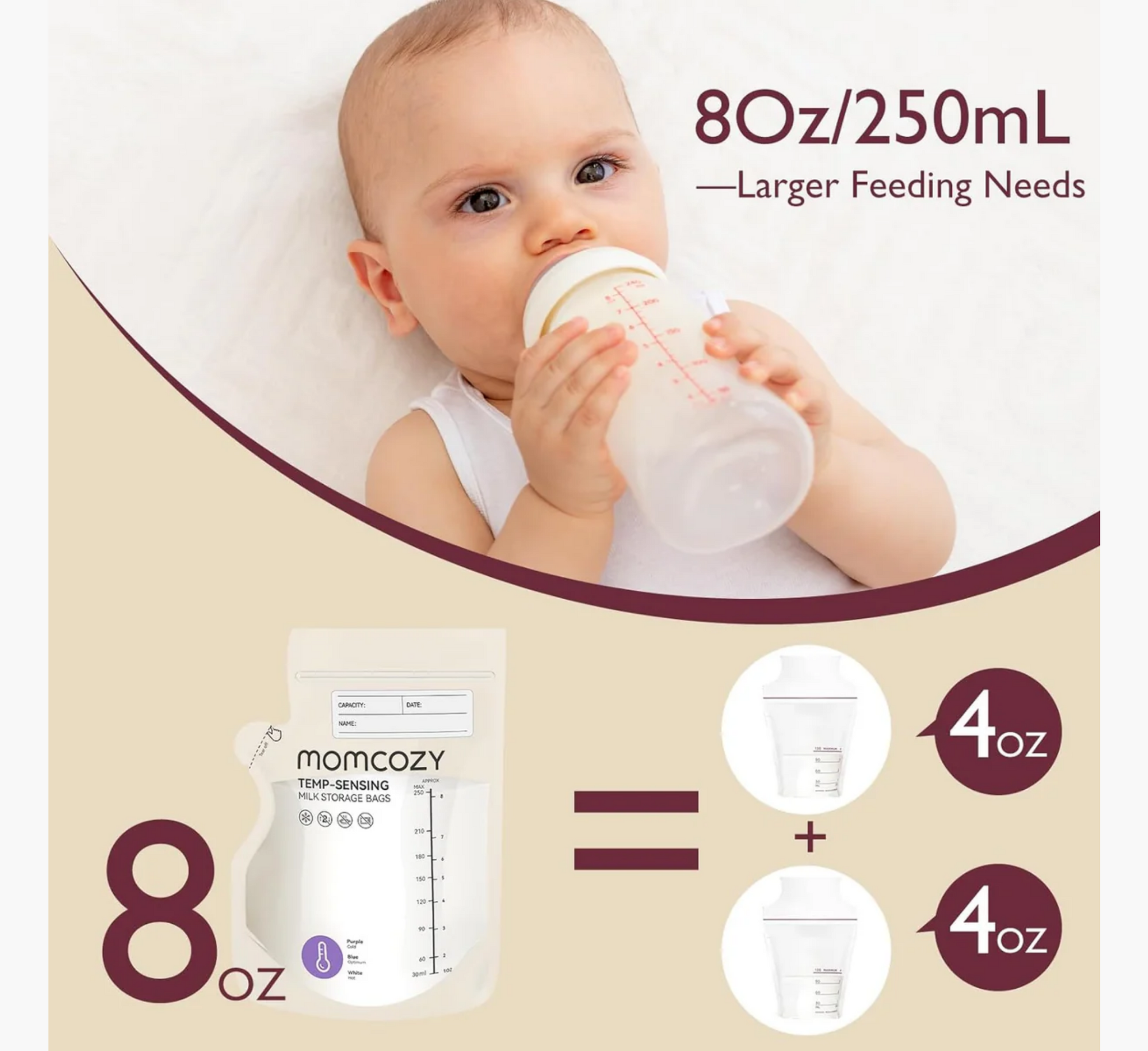 Qese për Ruajtjen e Qumështit të Gjirit Momcozy Spout *60 copë