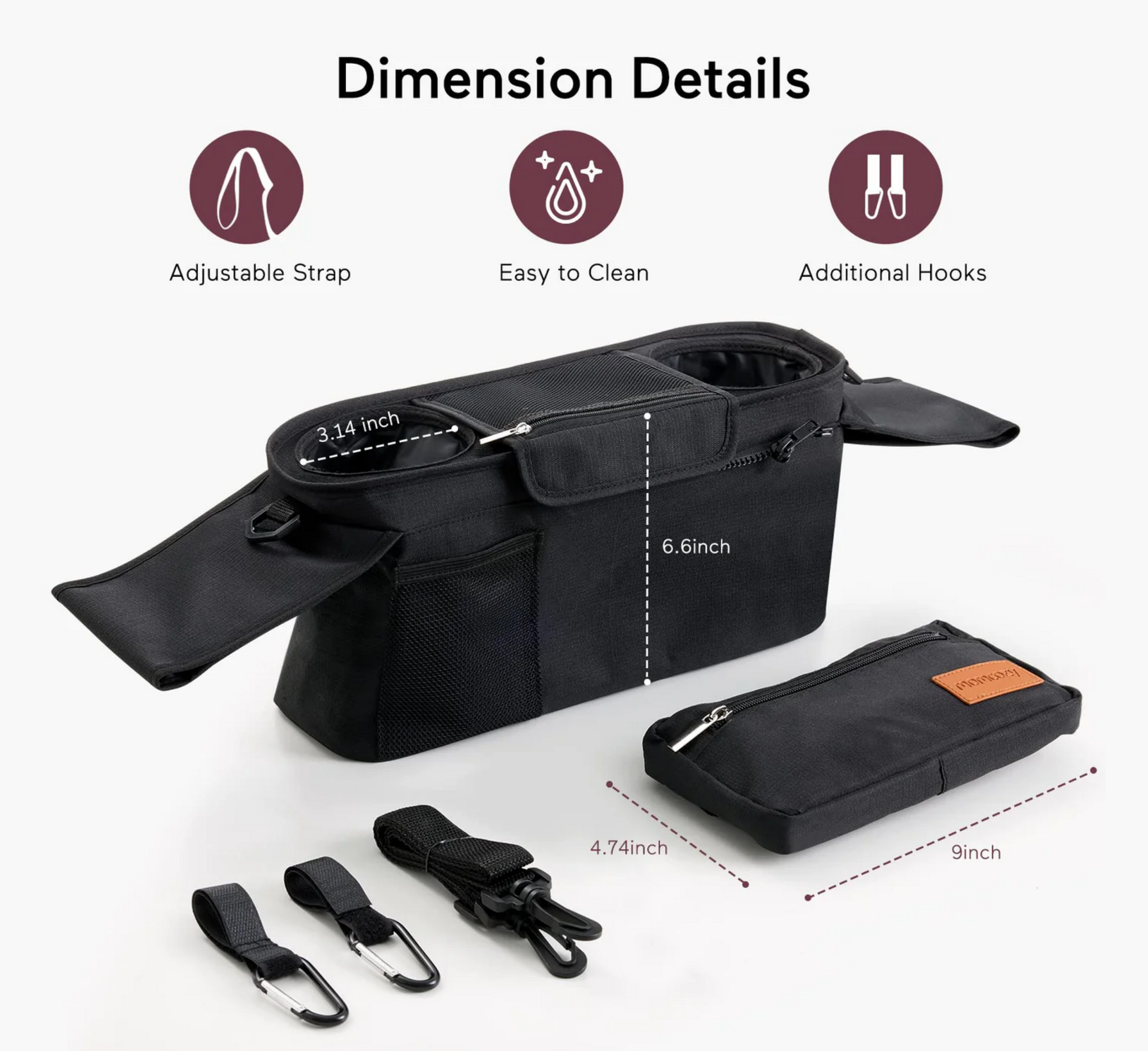 Momcozy Stroller Organizer with Cup Holders