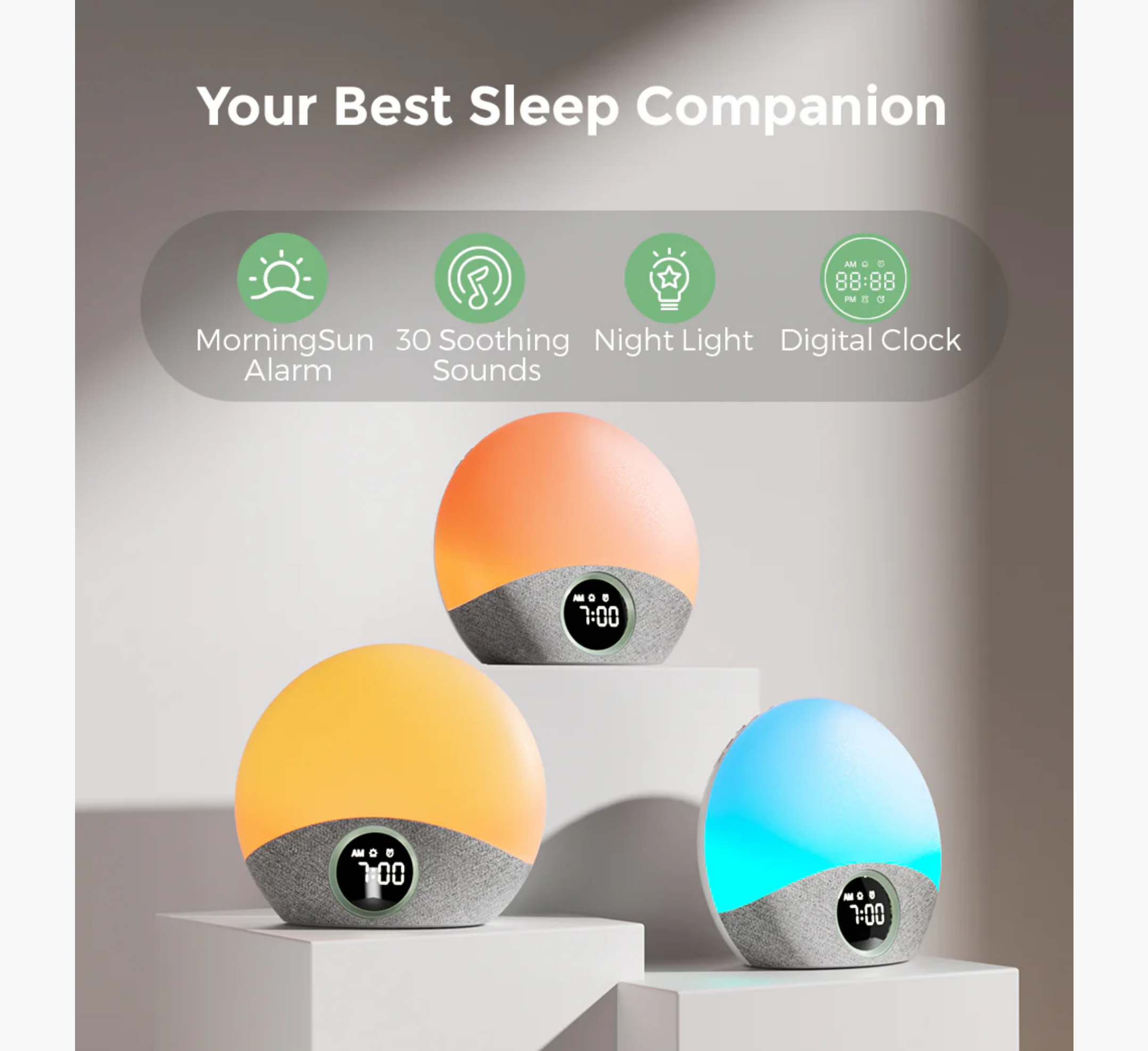 Momcozy Sunrise Sound Machine - Wake-up Light