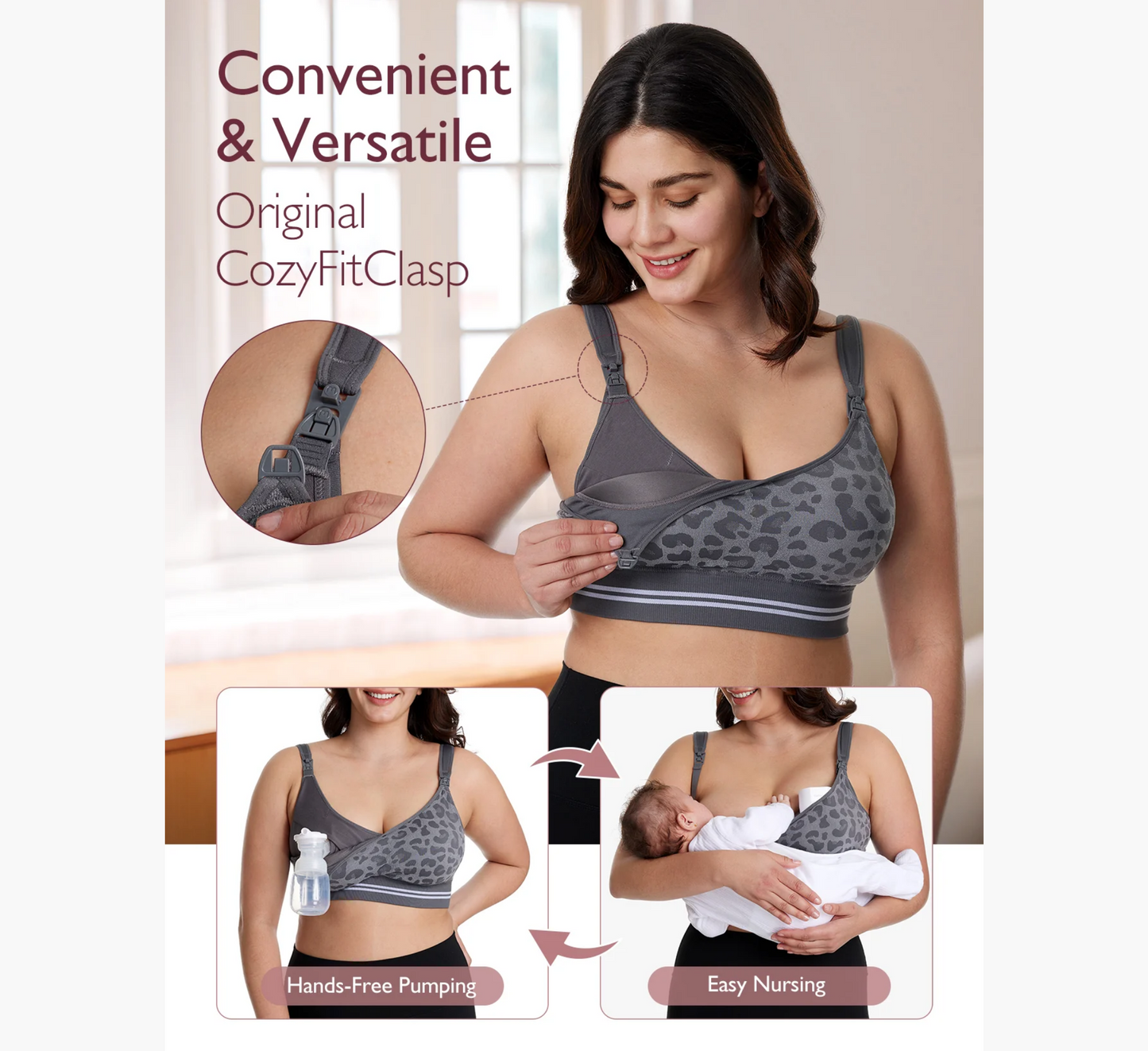 Sutjena Momcozy YN12 4 në 1 me pompë pa duar, ngjyrë leopardi