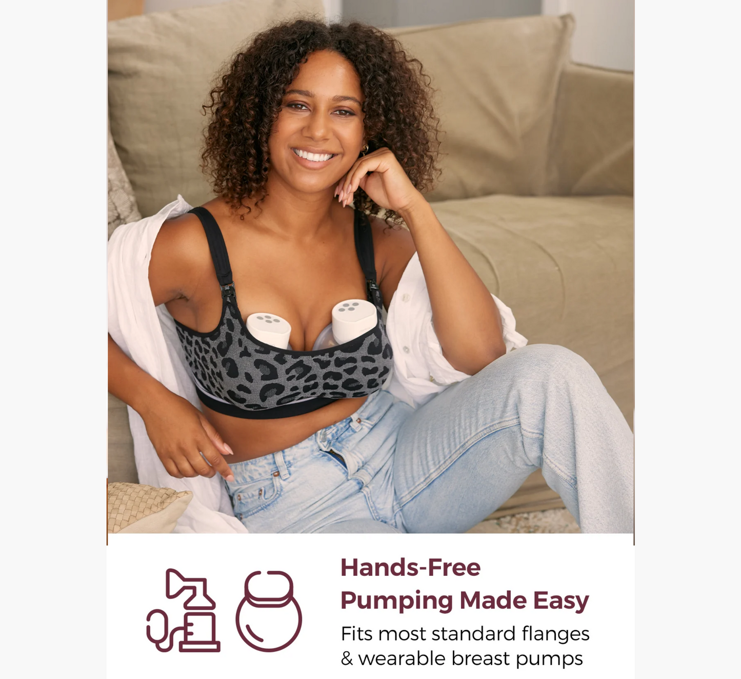 Sutjena Momcozy YN12 4 në 1 me pompë pa duar, ngjyrë leopardi