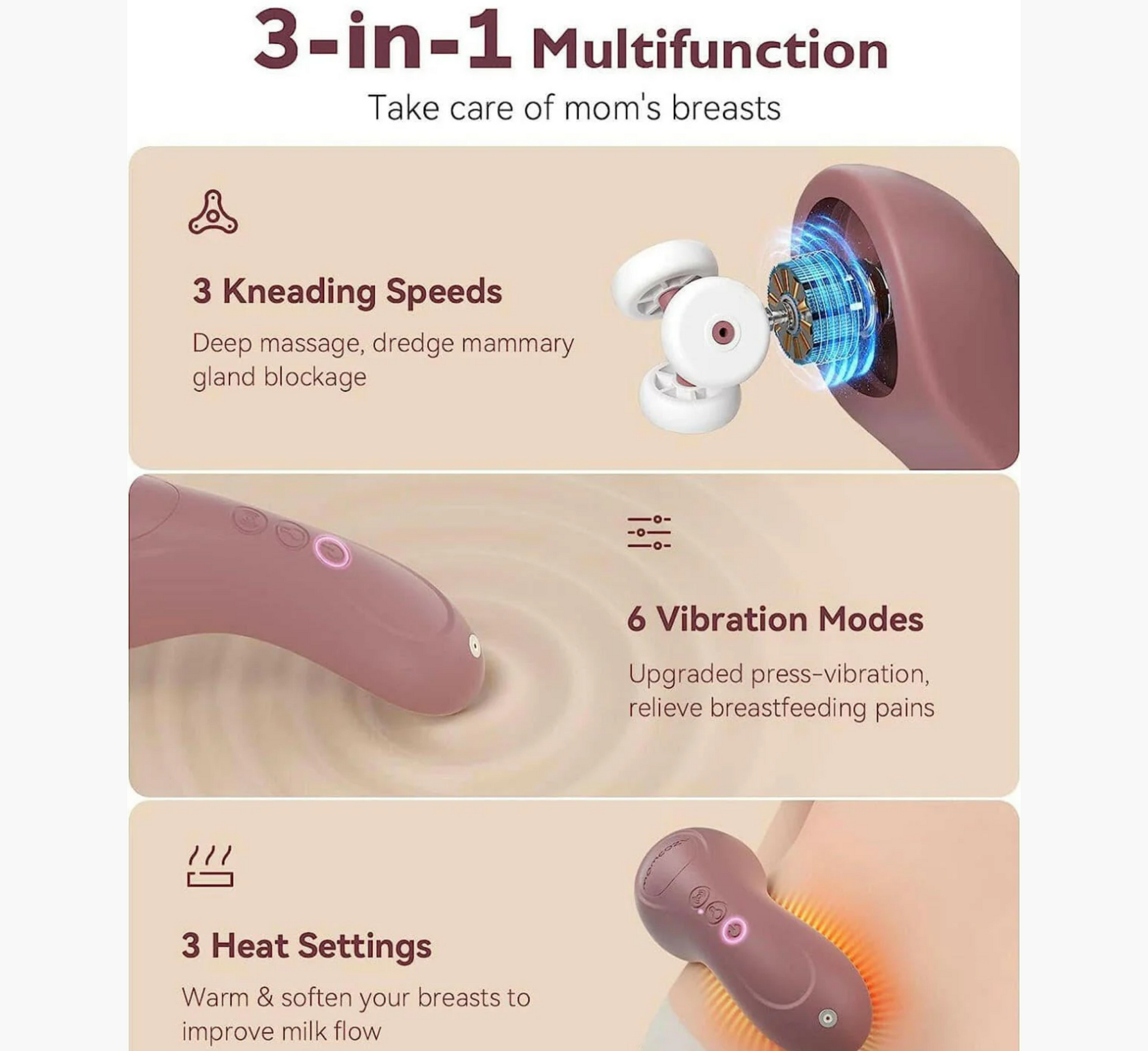 Masazhues për laktacion Momcozy 3 në 1