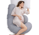 Jastëk i rehatshëm për shtatzëni në formë F-je Momcozy me pykë të rregullueshme