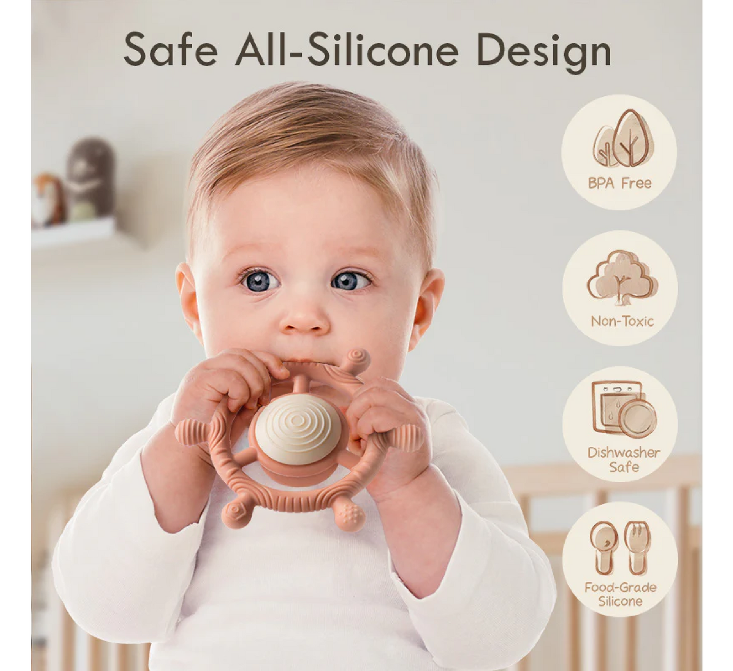 Lodër rrotulluese ndijore Moonkie për fëmijë 12 muaj+