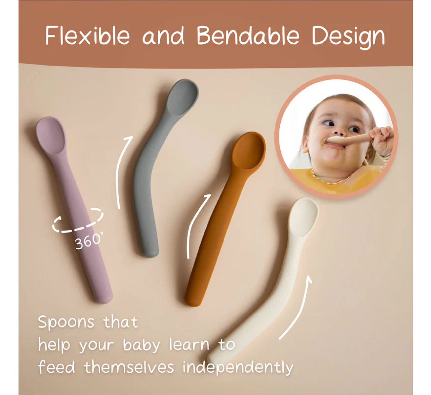 Moonkie Silicone Feeding Spoons 4 Months+