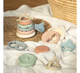 Moonkie Stacking Teething Rings (+ Pacifier Clip)