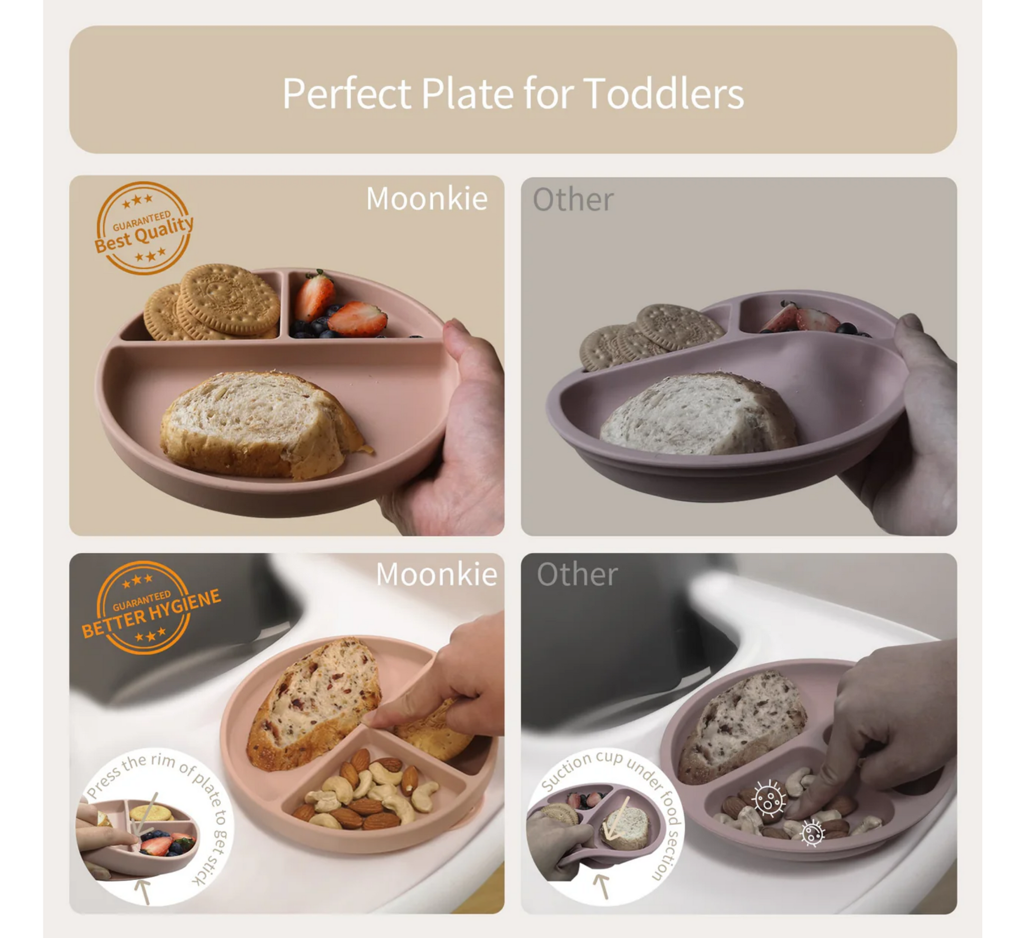 Moonkie Suction Plates 4 Months+ (2 Pack)