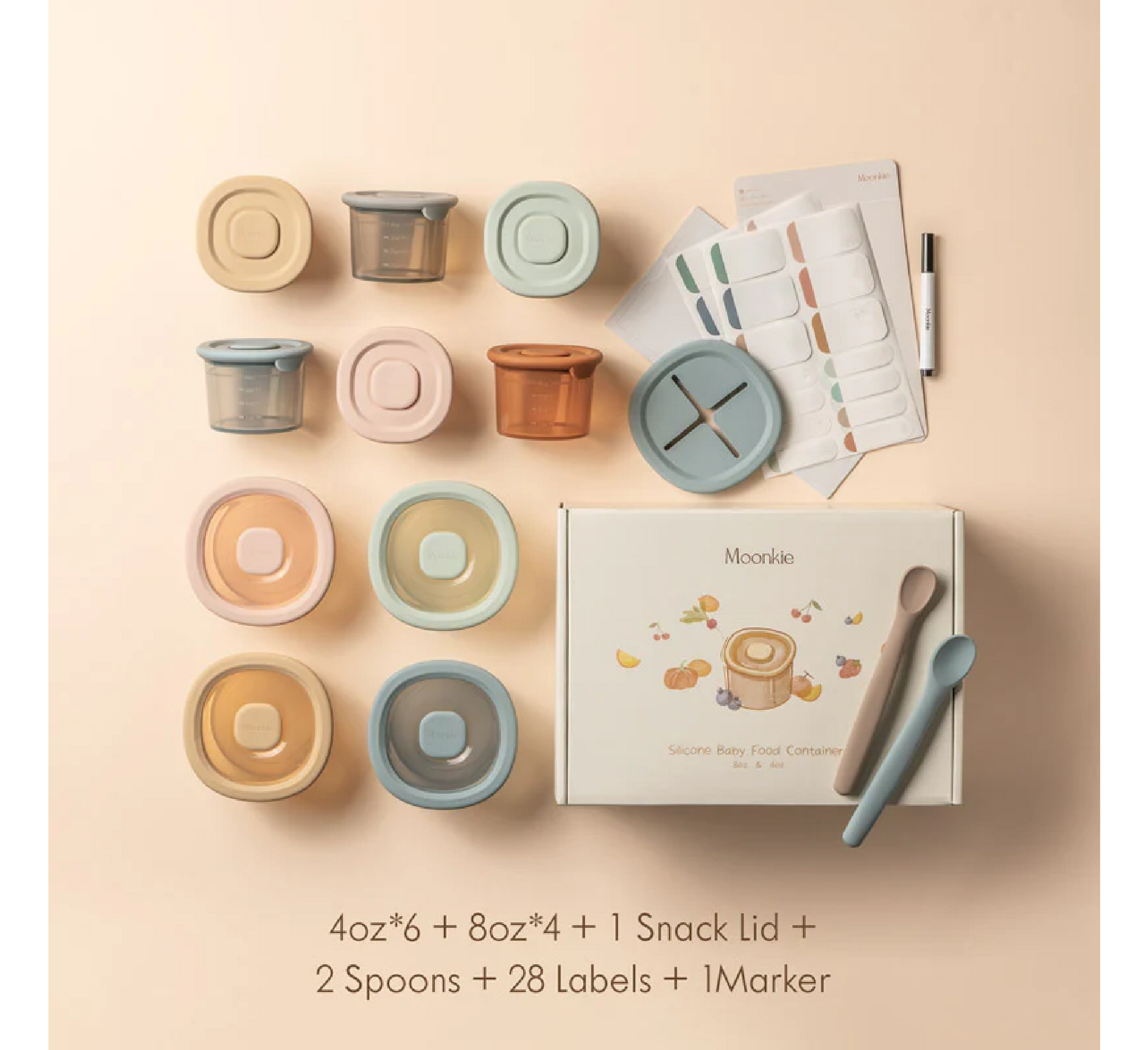 Moonkie Silicone Baby Food Containers