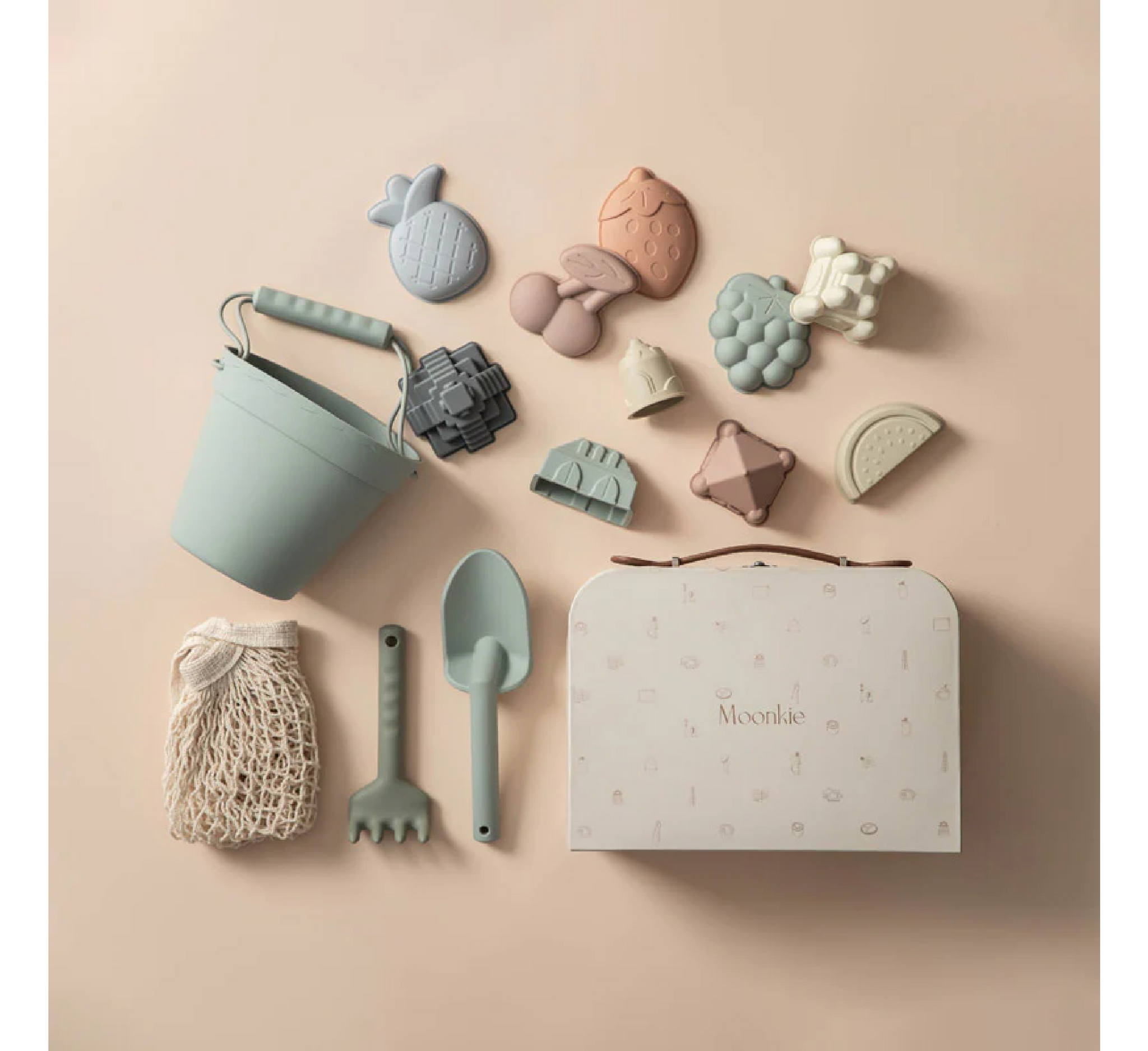 Set lodrash për fëmijë silikoni Moonkie për plazh (3 vjeç e lart)