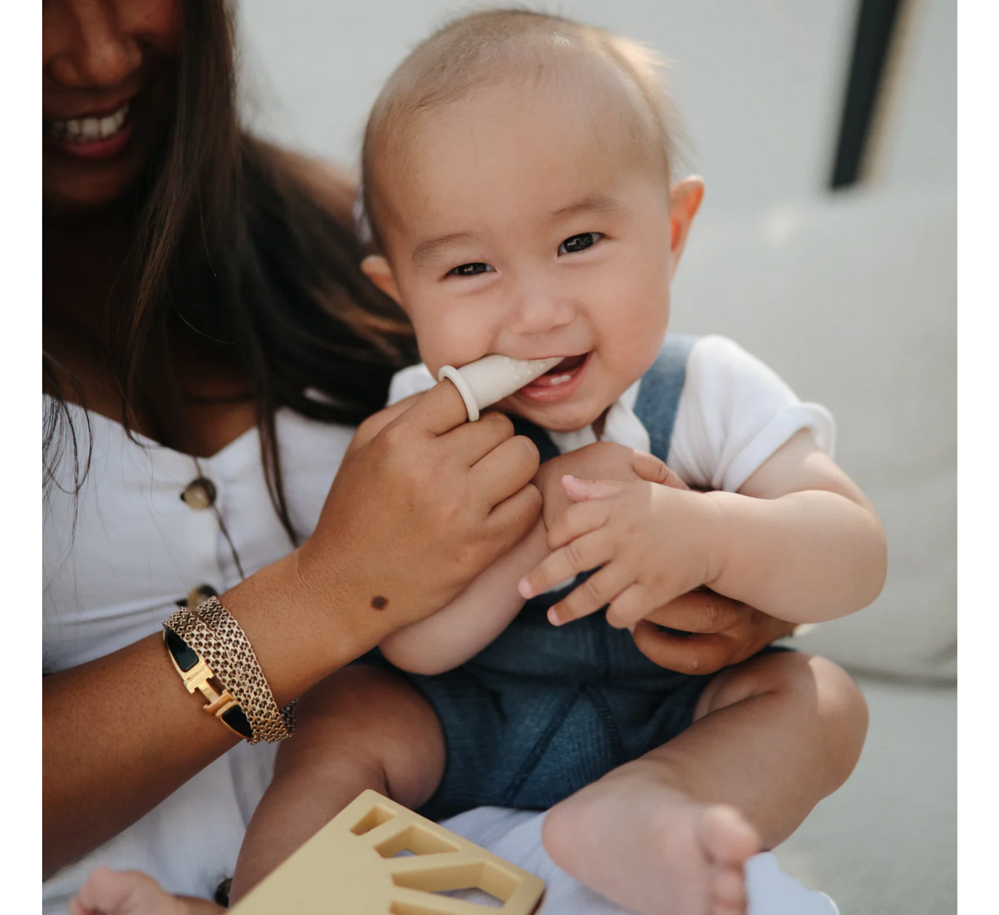 Furça dhëmbësh me gisht për fëmijë Mushie, pako me 2 copë