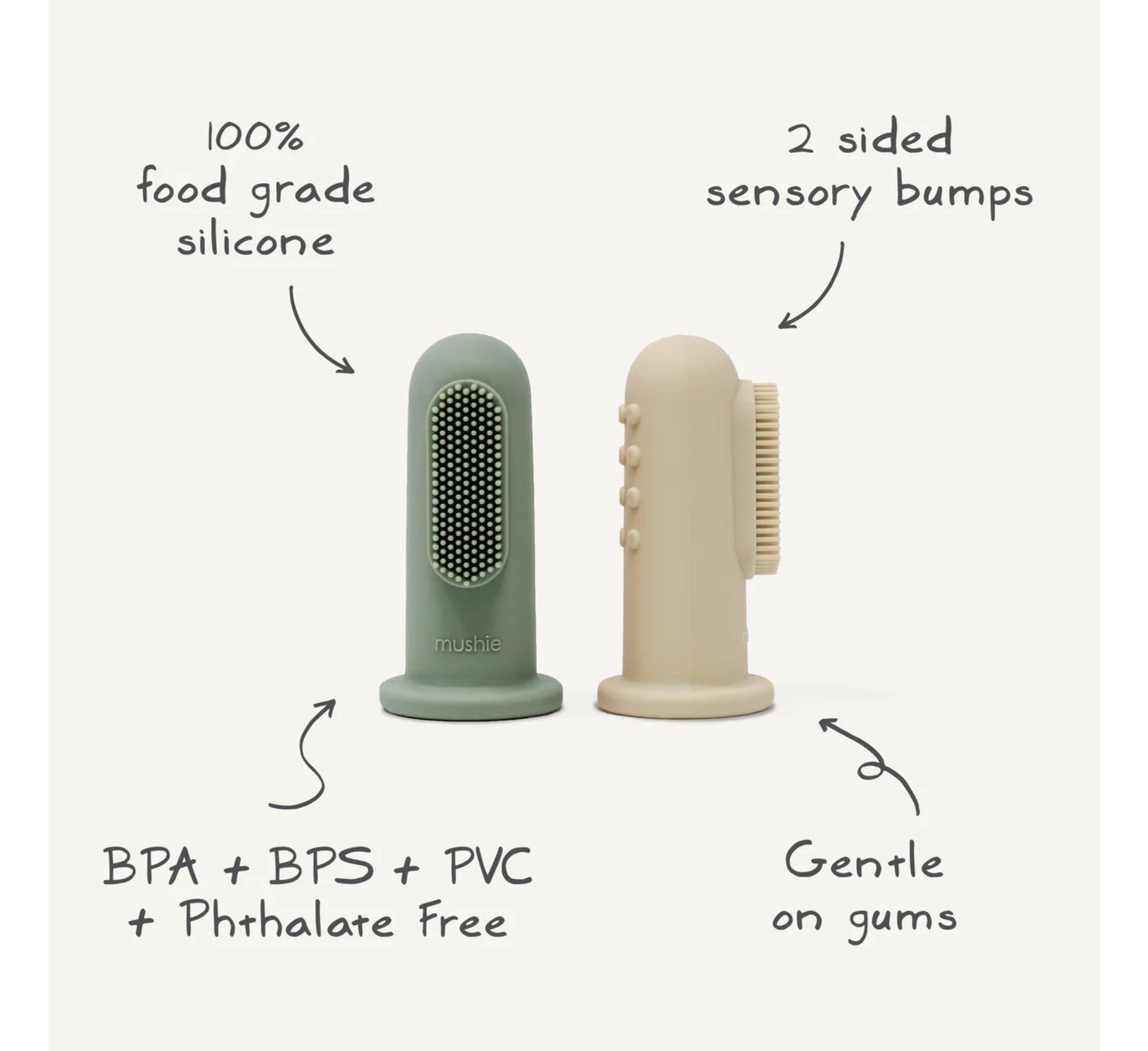 Mushie Baby Finger Toothbrush 2-Pack