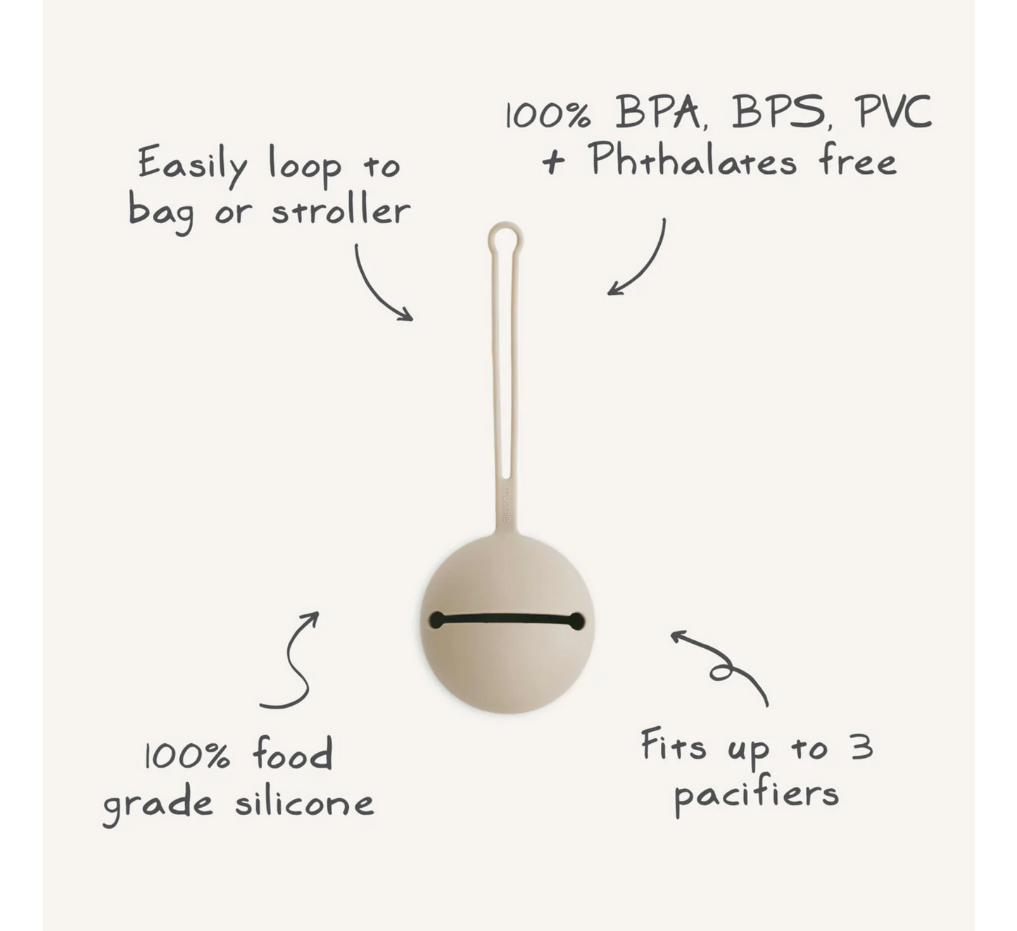 Mbajtëse biberoni prej silikoni për fëmijë Mushie