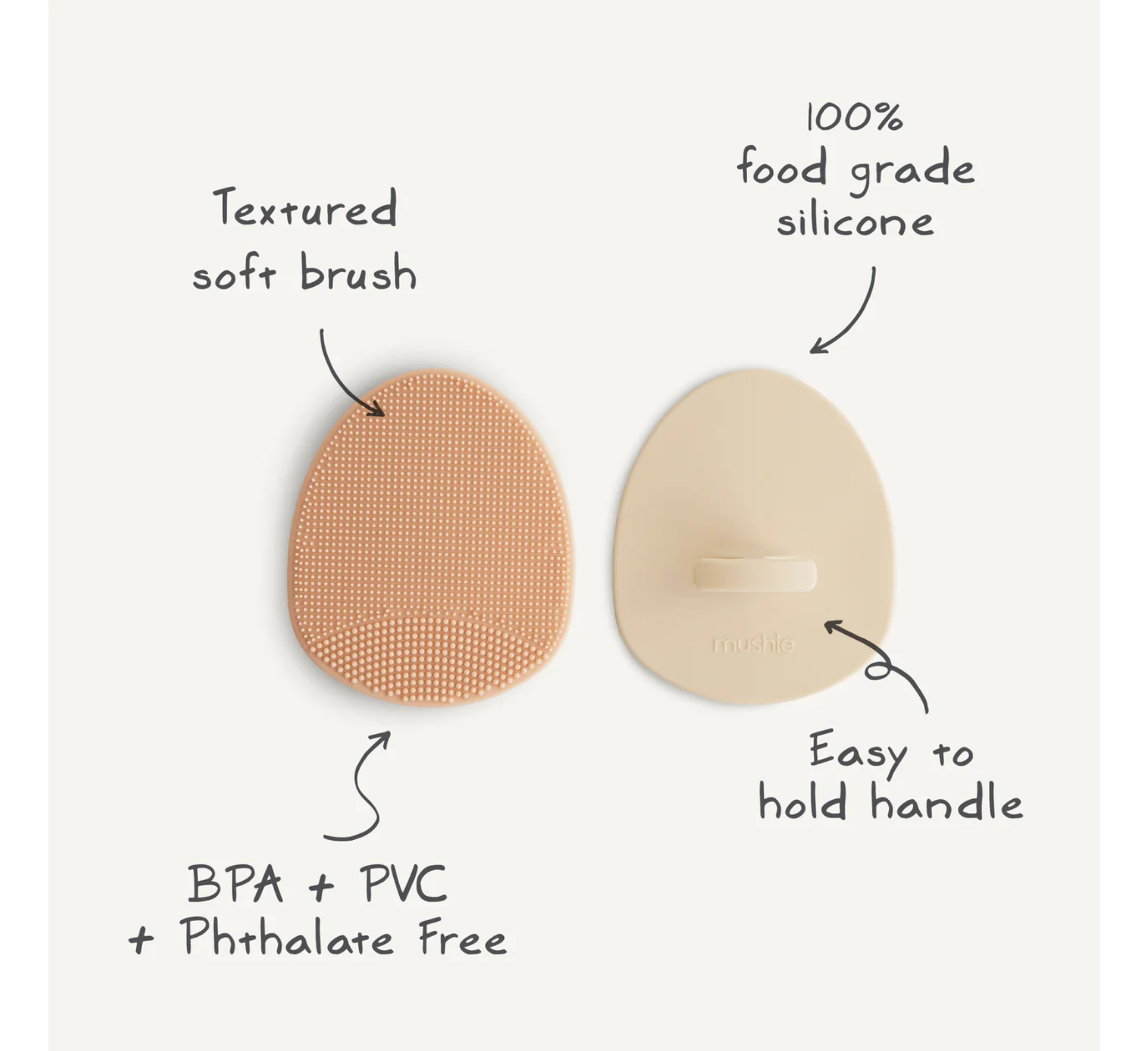Mushie Cradle Cap Brush 2-Pack