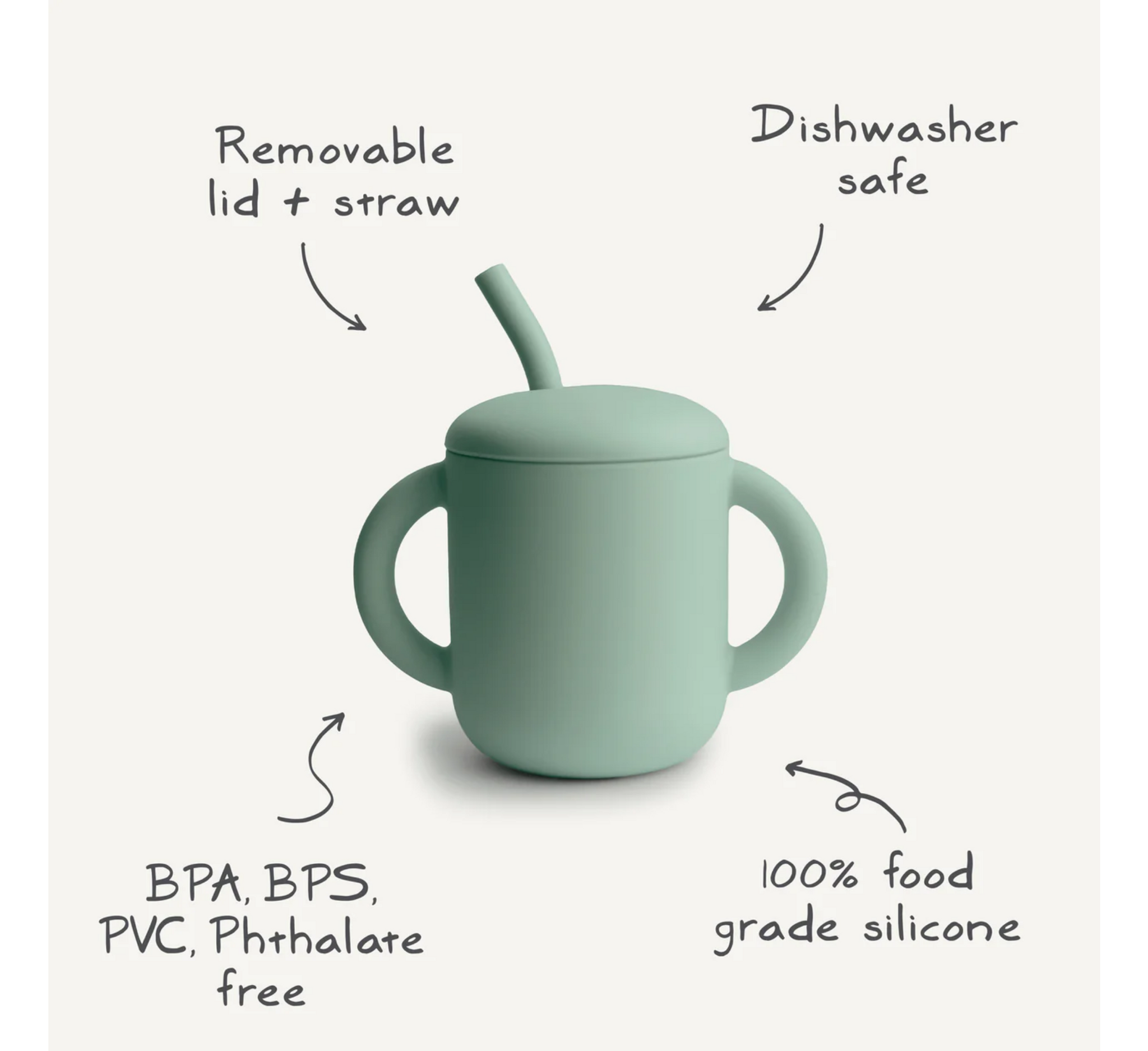 Mushie Silicone Training Cup + Straw 6 Months+ *175ml