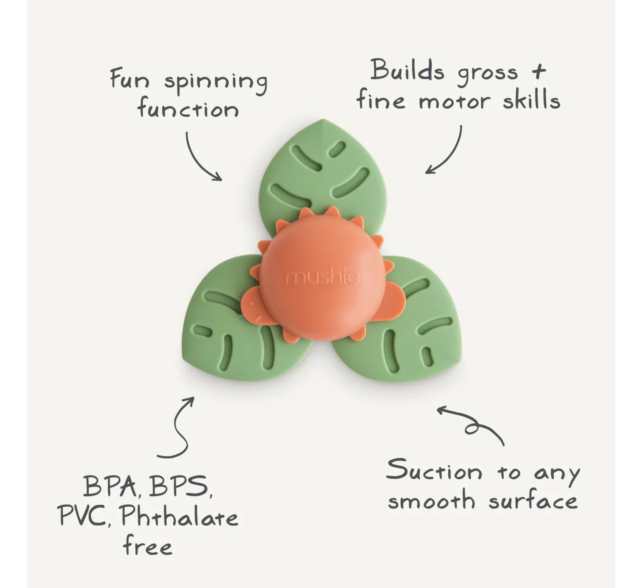 Mushie Suction Spinner Toy 10 Months+