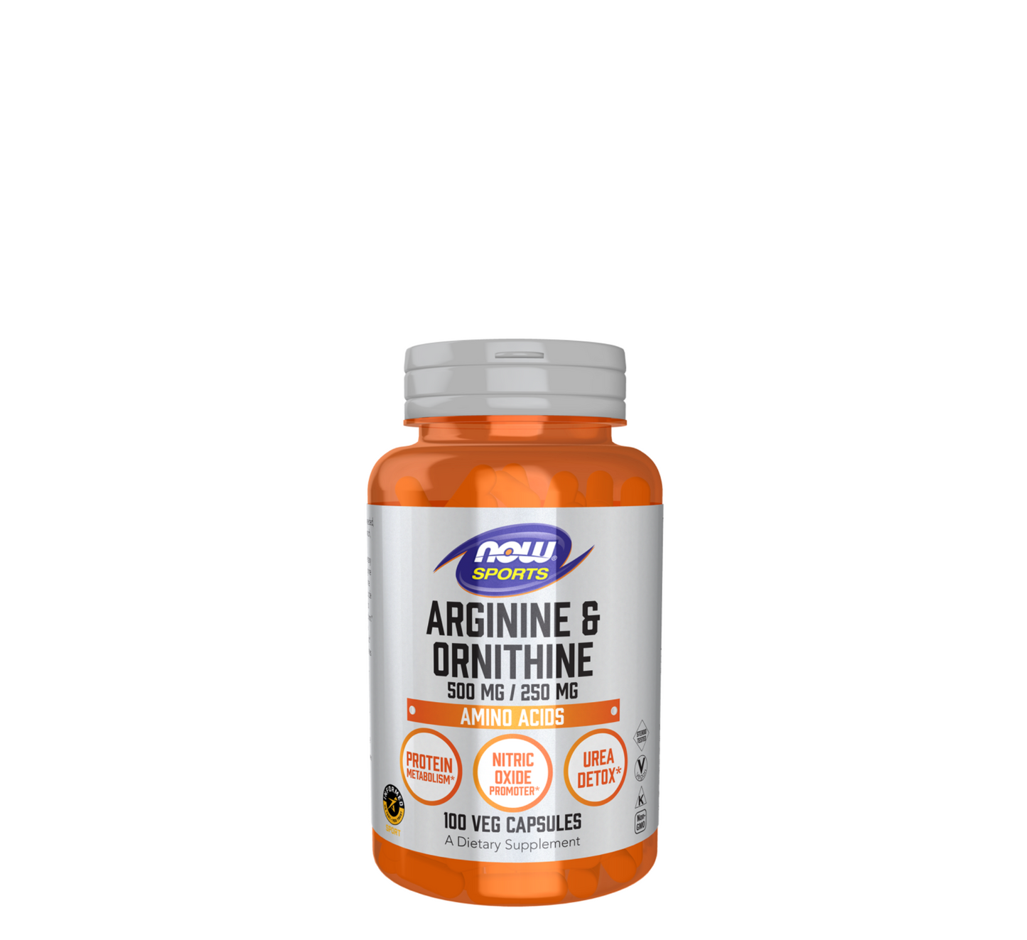 NOW Arginine &amp; Ornithine 500 mg / 250 mg *100 Kapsula Vegjetariane 