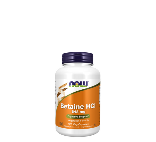 NOW Betaine HCl 648 mg *120Veg Capsules