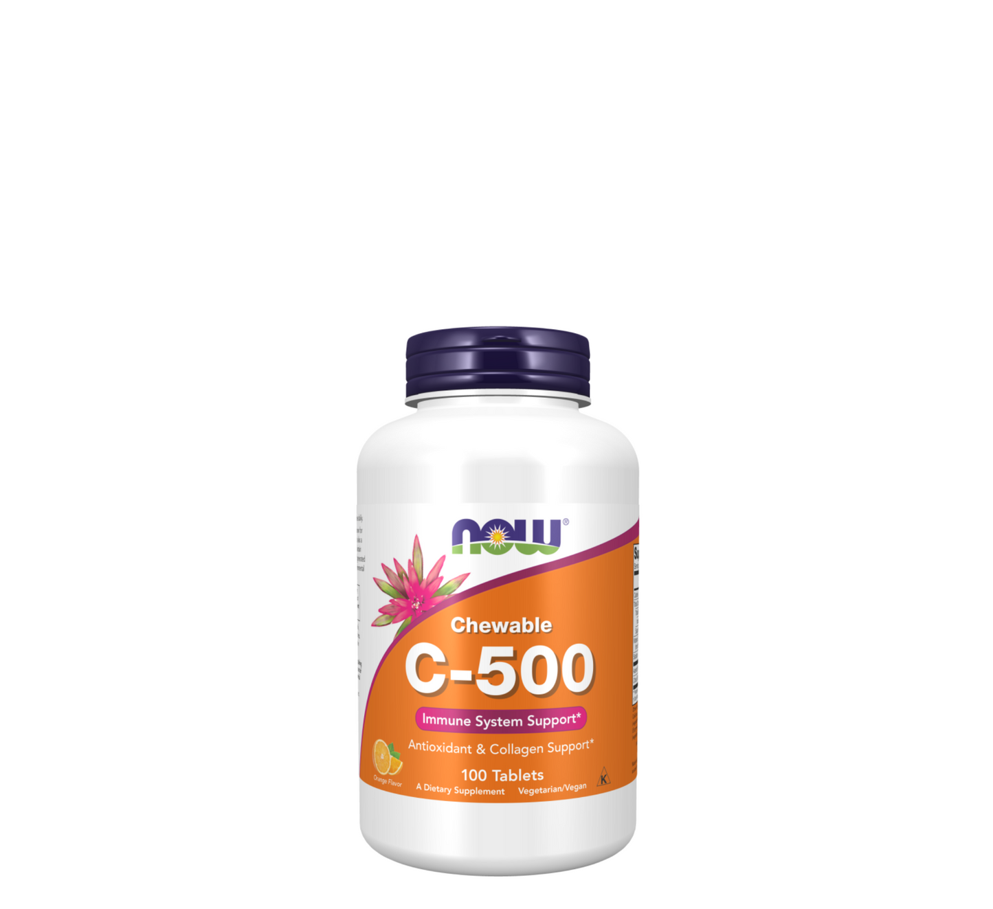 NOW Vitamina C-500 Portokalli *100 tableta përtypëse 