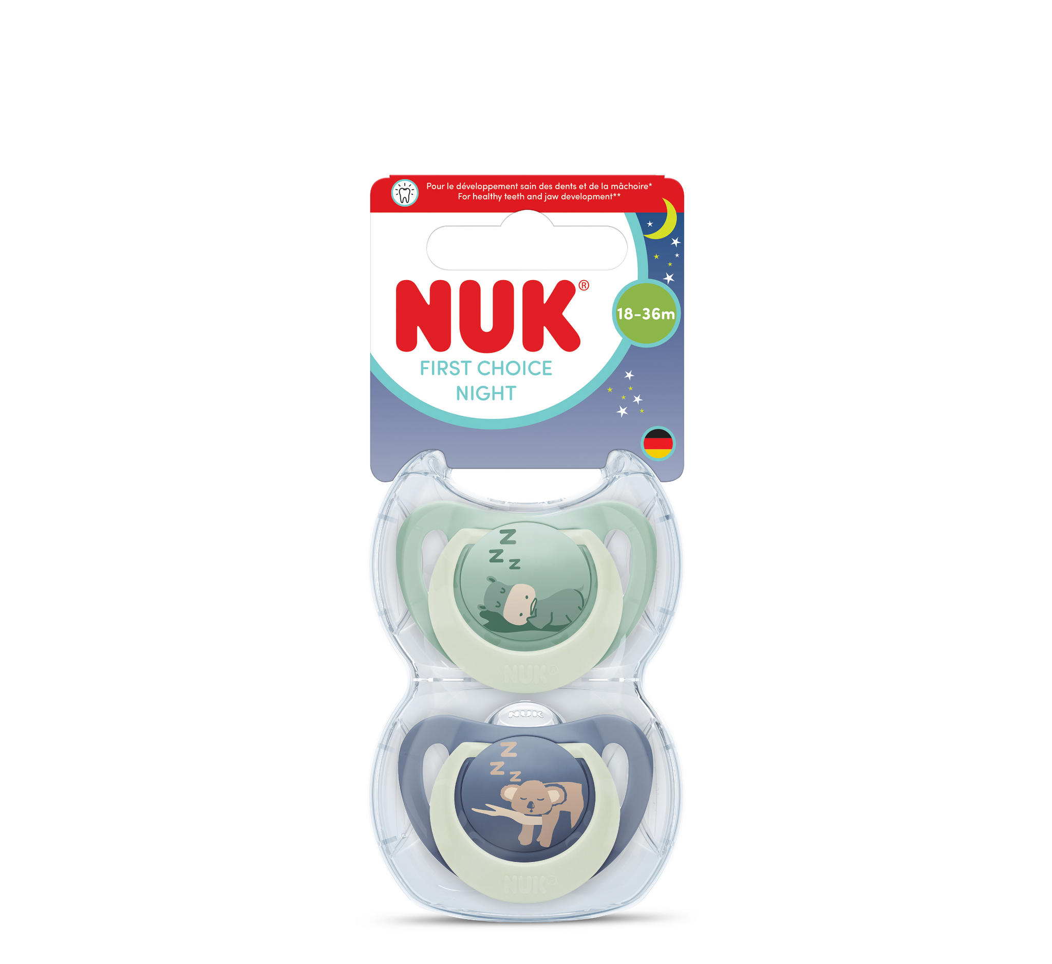 NUK Biberon Rrens First Choice Silicone Night (hippo/koala) *2pcs