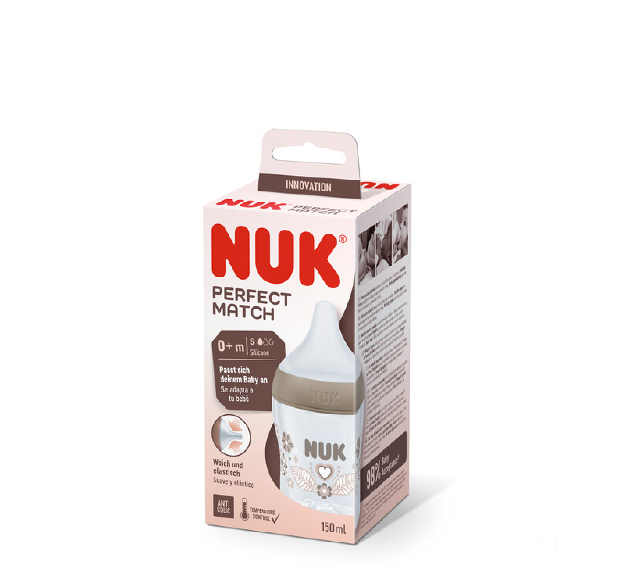 NUK Shishe Plastike Perfect Match Silikon 0muajsh+ *150ml