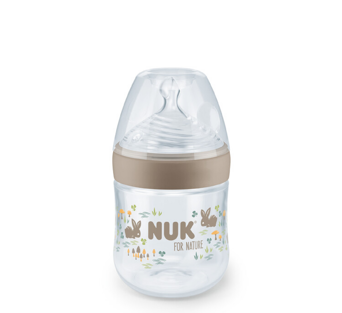 NUK FOR NATURE Shishe Plastike Silikoni Anti-Kolik me Rrjedhje të Ngadaltë 0m+ *150ml (kontroll temperature)