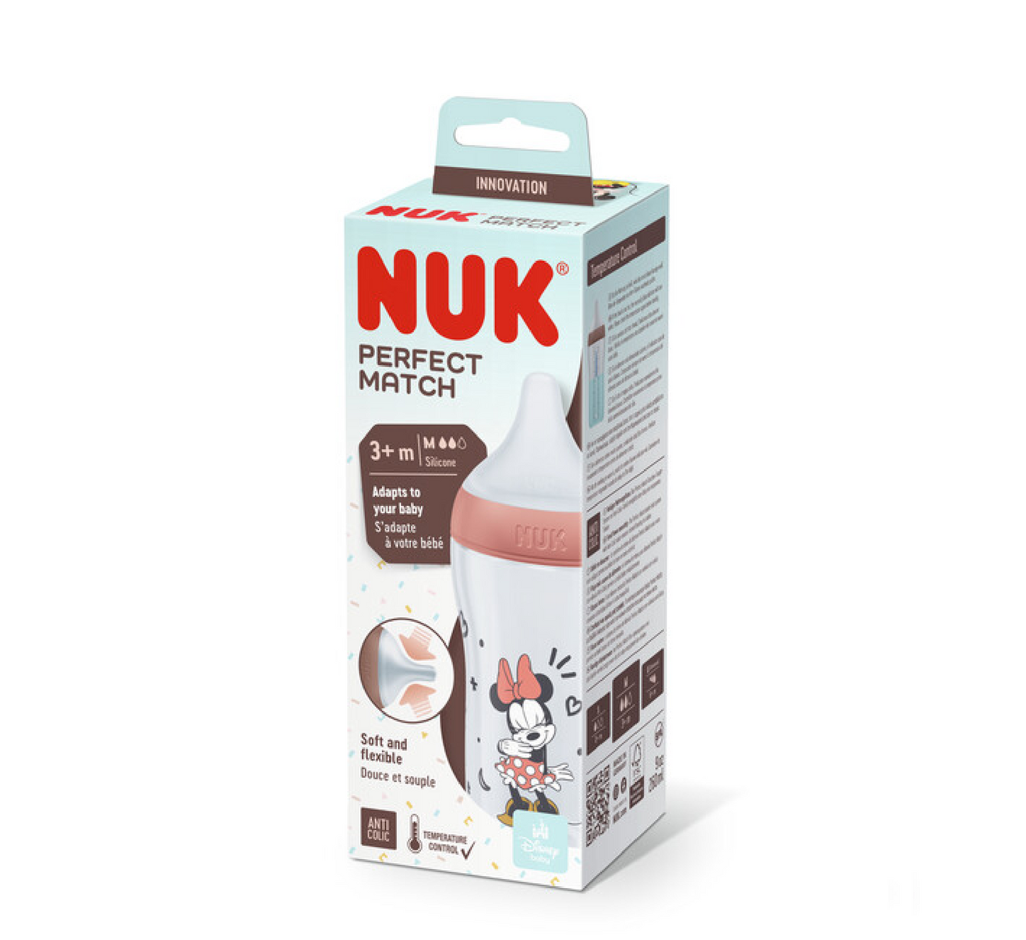 NUK Shishe Plastike Perfect Match Mickey/Minnie Mouse 3muajsh+ *260ml (silikon)