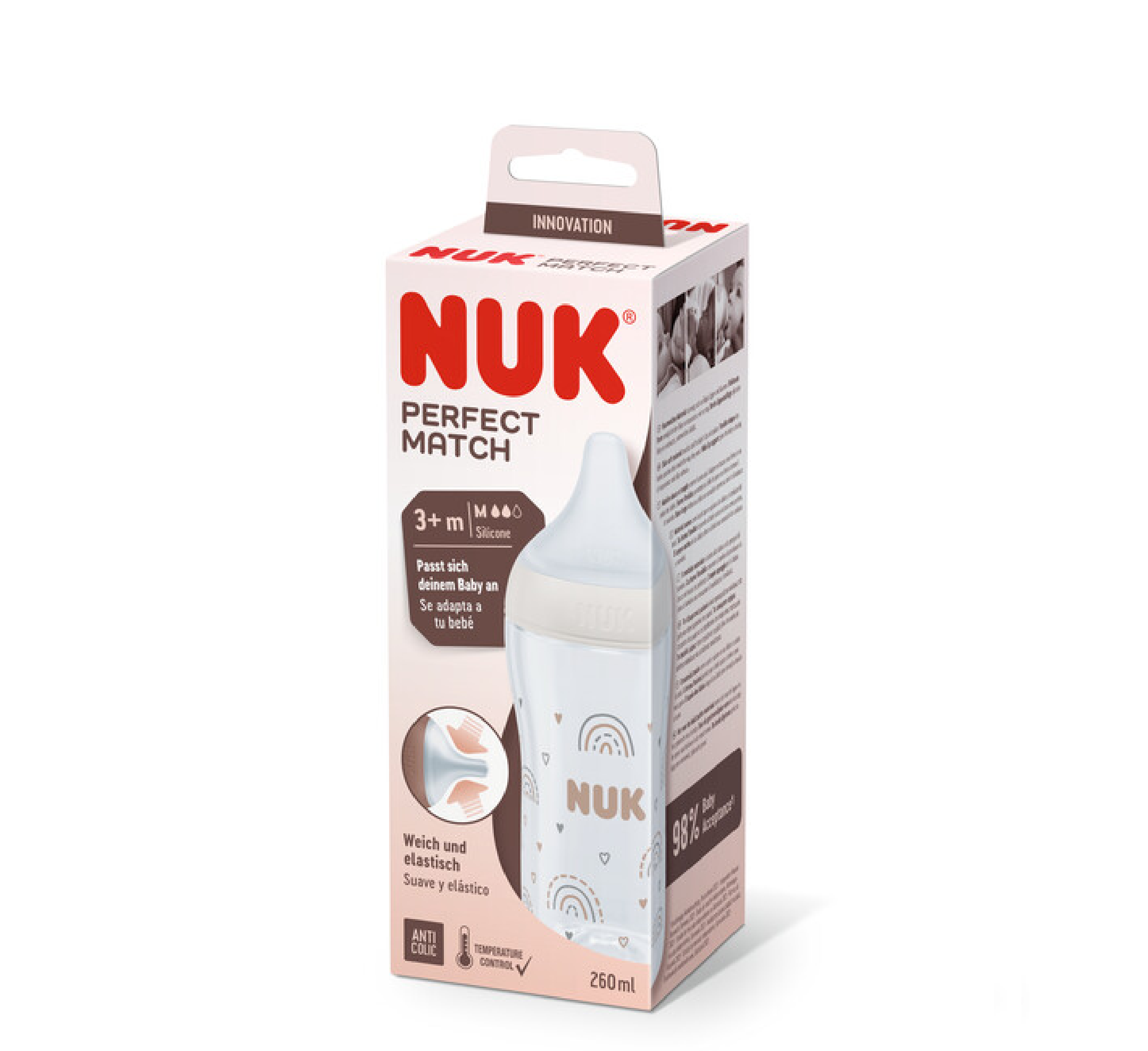 NUK Shishe Plastike Perfect Match Silikon 3muajsh+ *260ml