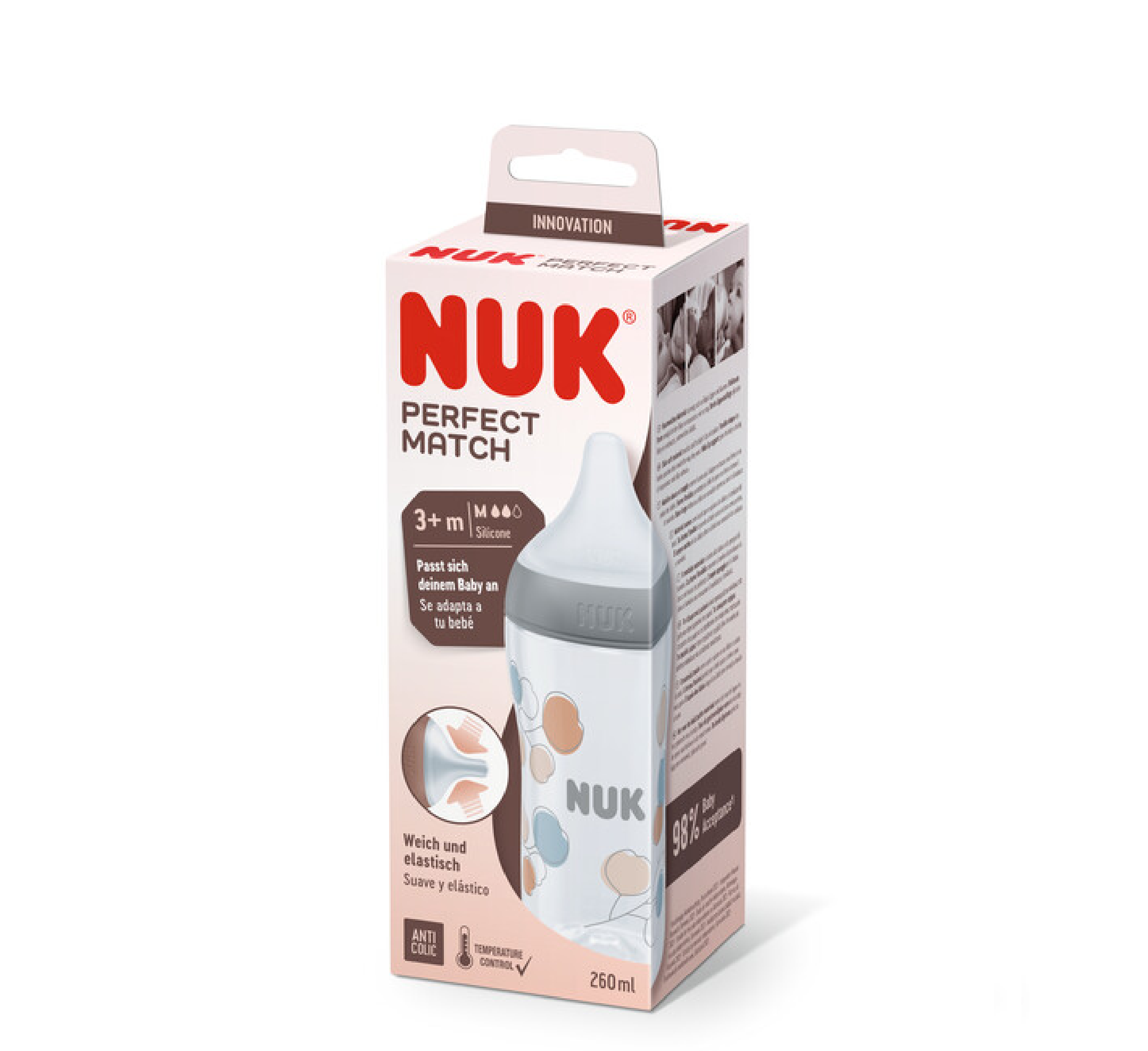 NUK Shishe Plastike Perfect Match Silikon 3muajsh+ *260ml